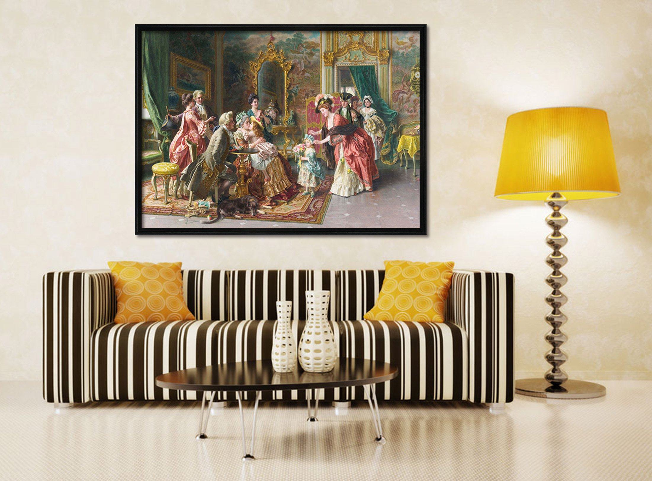 3D Family Gathering 143 Fake Framed Print Painting Wallpaper AJ Creativity Home