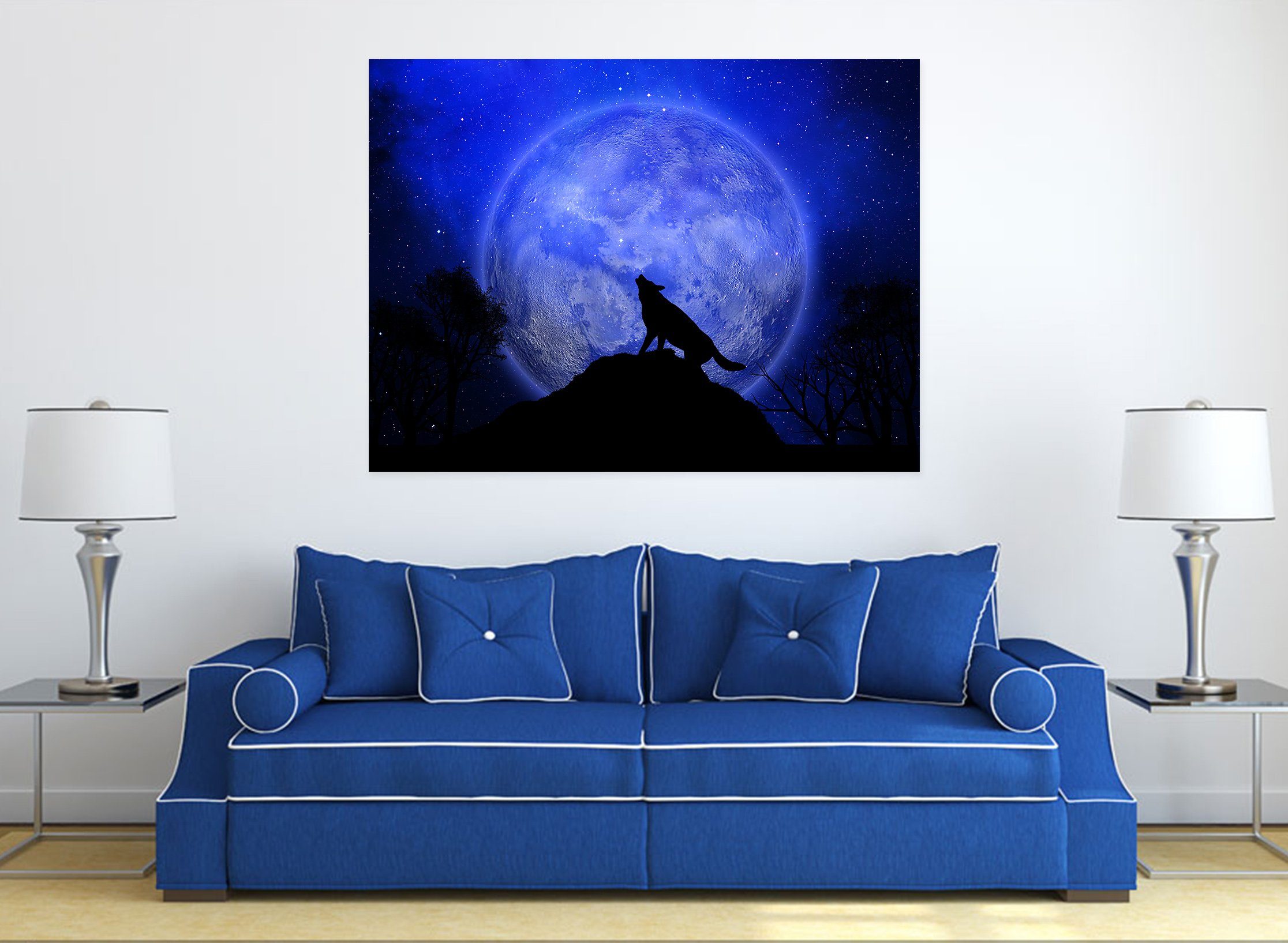 3D Moon Wolf 05 Animal Wall Stickers Wallpaper AJ Wallpaper 2