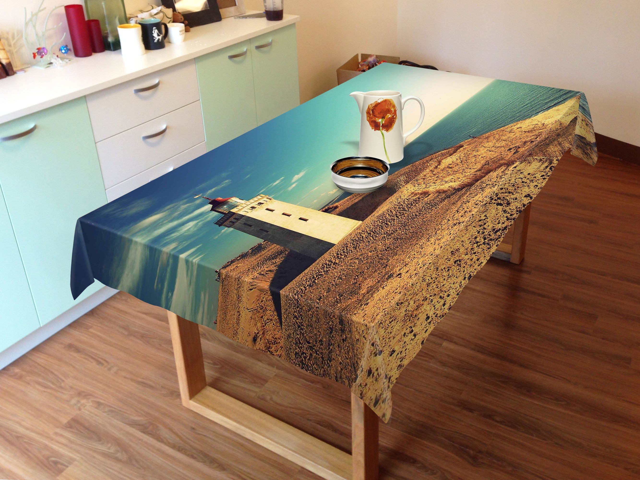 3D Seaside Lighthouse 723 Tablecloths Wallpaper AJ Wallpaper
