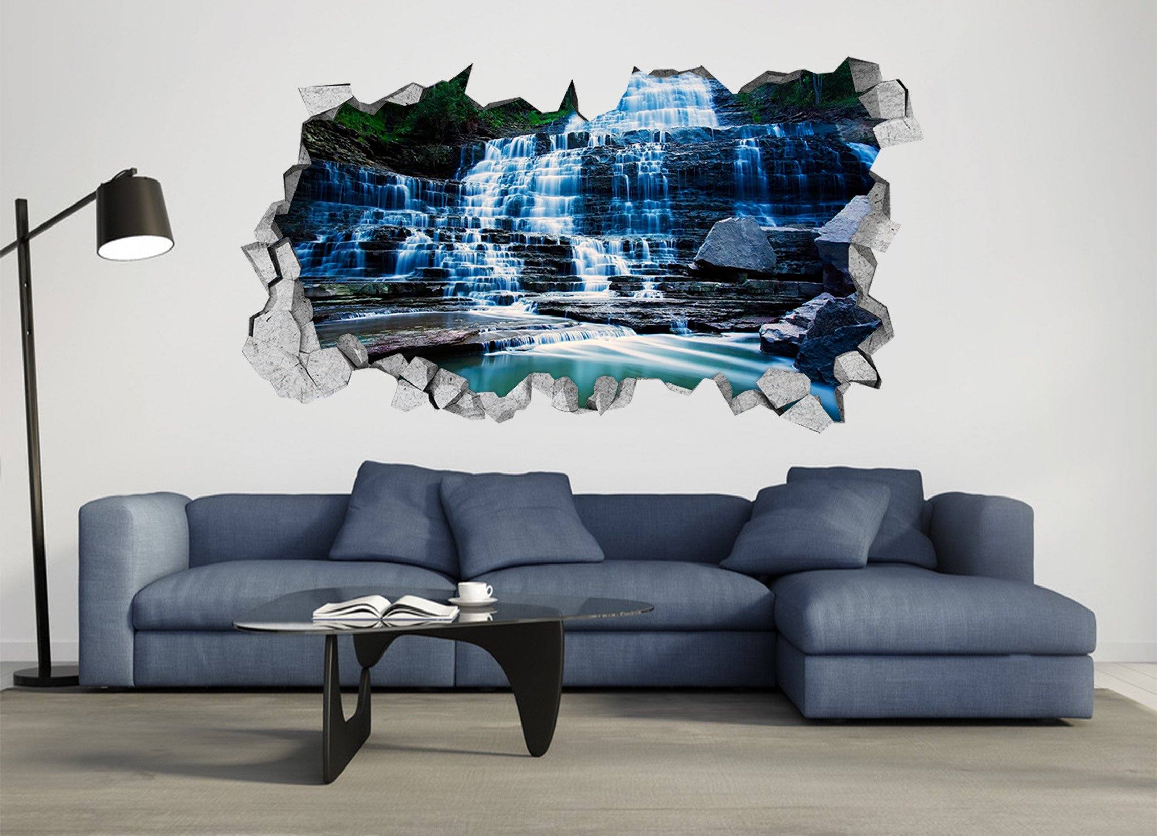 3D Rock Formation Waterfall 165 Broken Wall Murals Wallpaper AJ Wallpaper