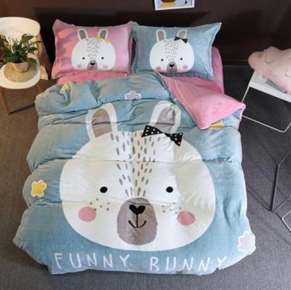 3D Cartoon White Bear 18003 Bed Pillowcases Quilt