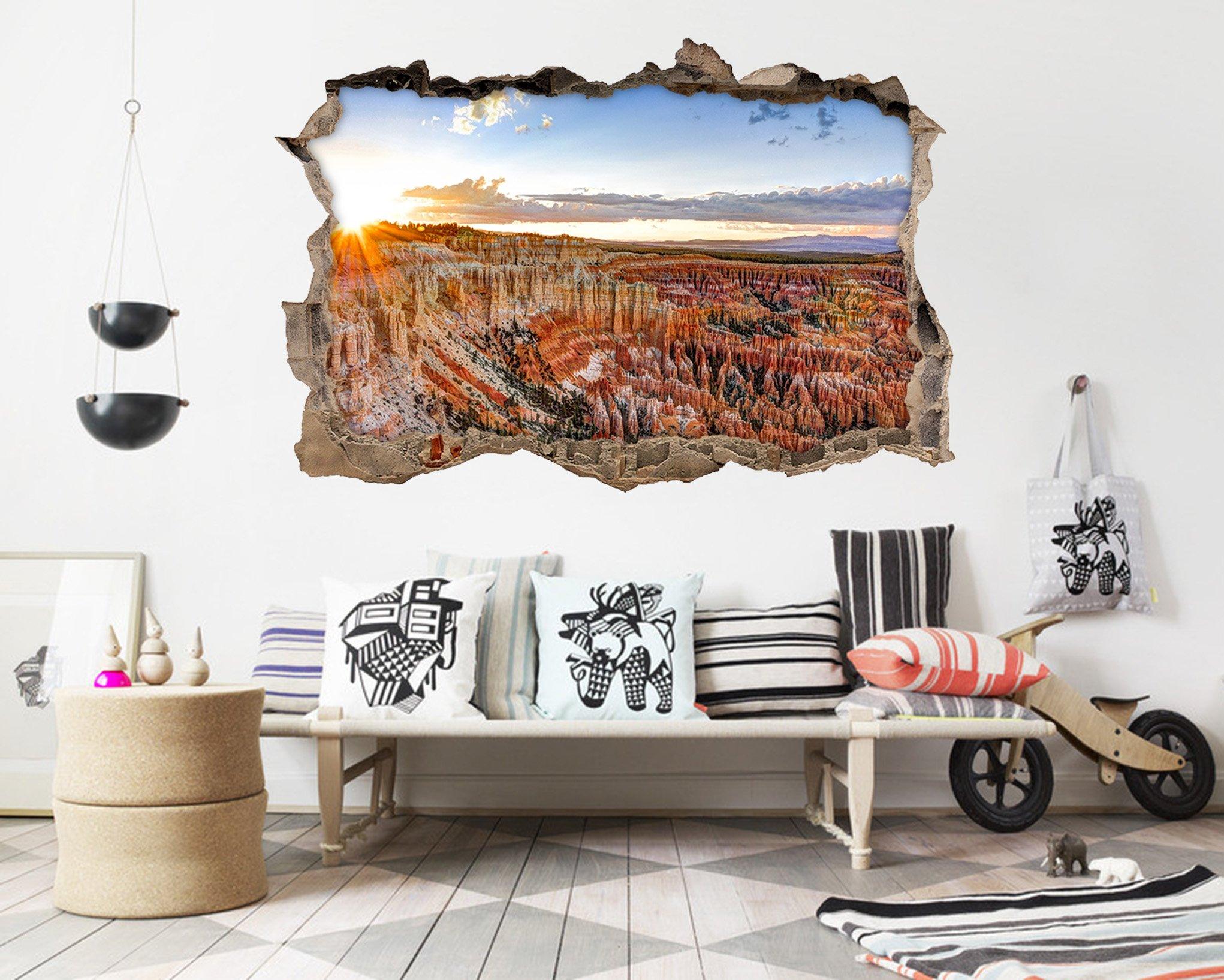 3D Mountains Forest 161 Broken Wall Murals Wallpaper AJ Wallpaper