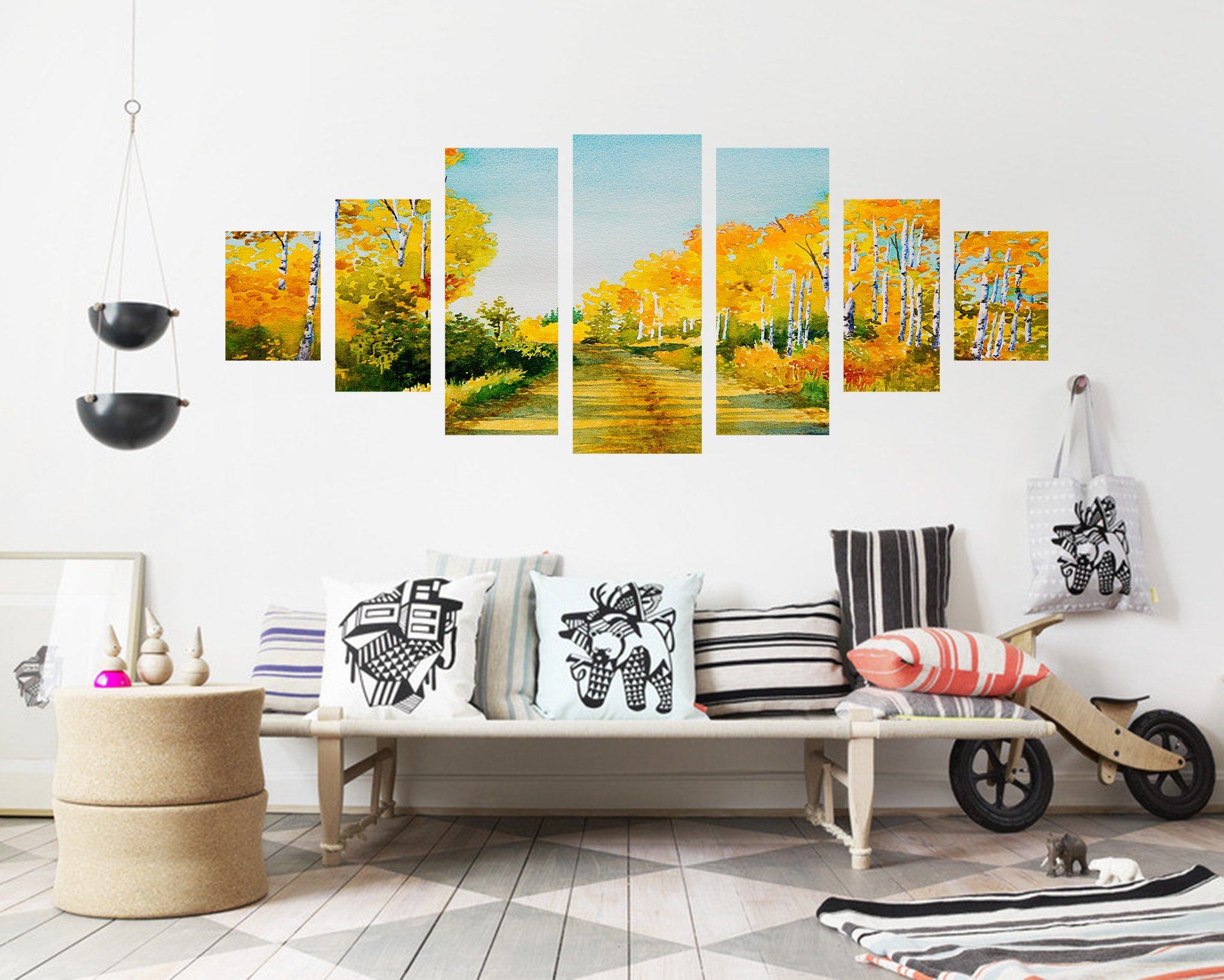 3D Wood Path 105 Unframed Print Wallpaper Wallpaper AJ Wallpaper