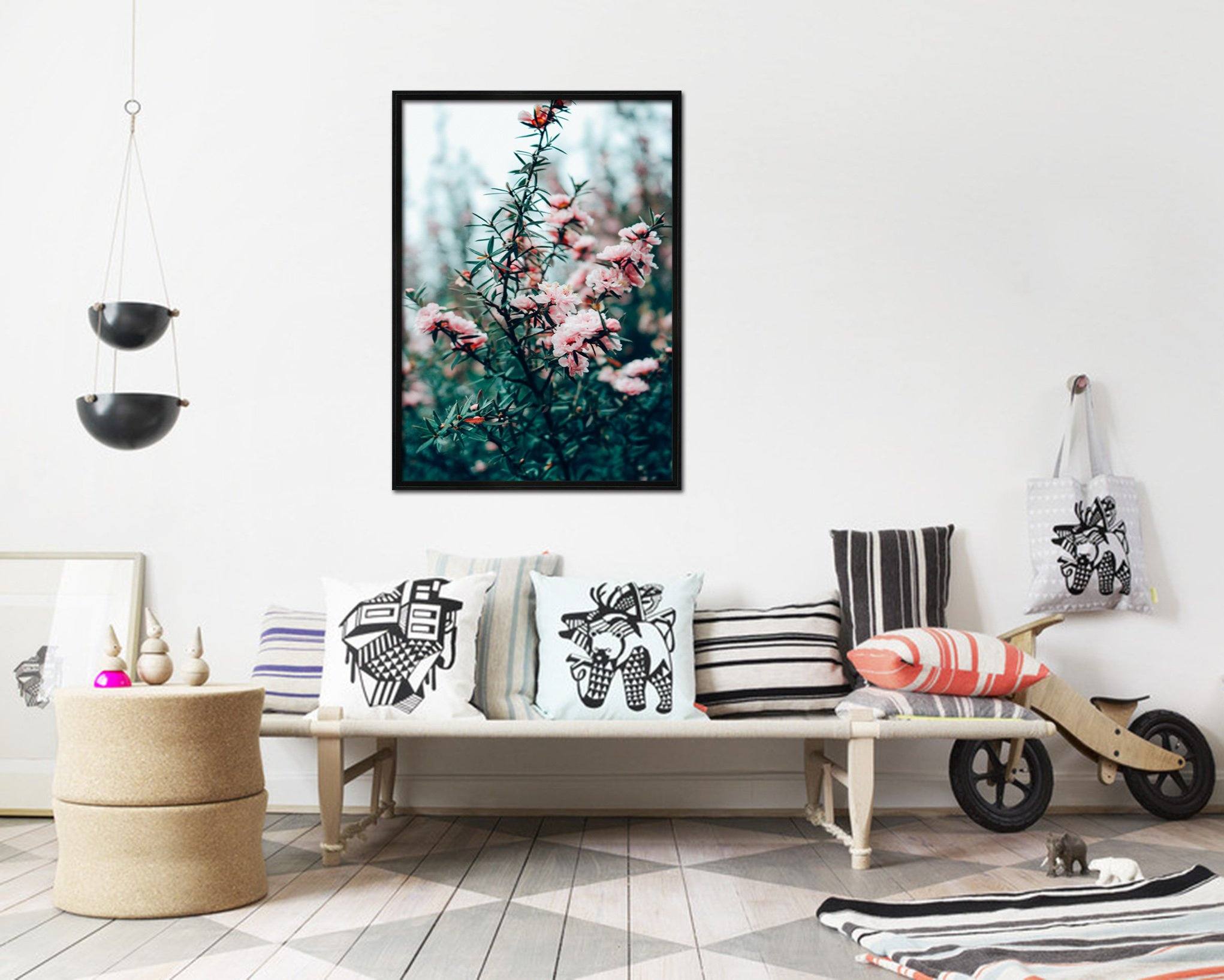 3D Among The Flowers 018 Fake Framed Print Painting Wallpaper AJ Creativity Home