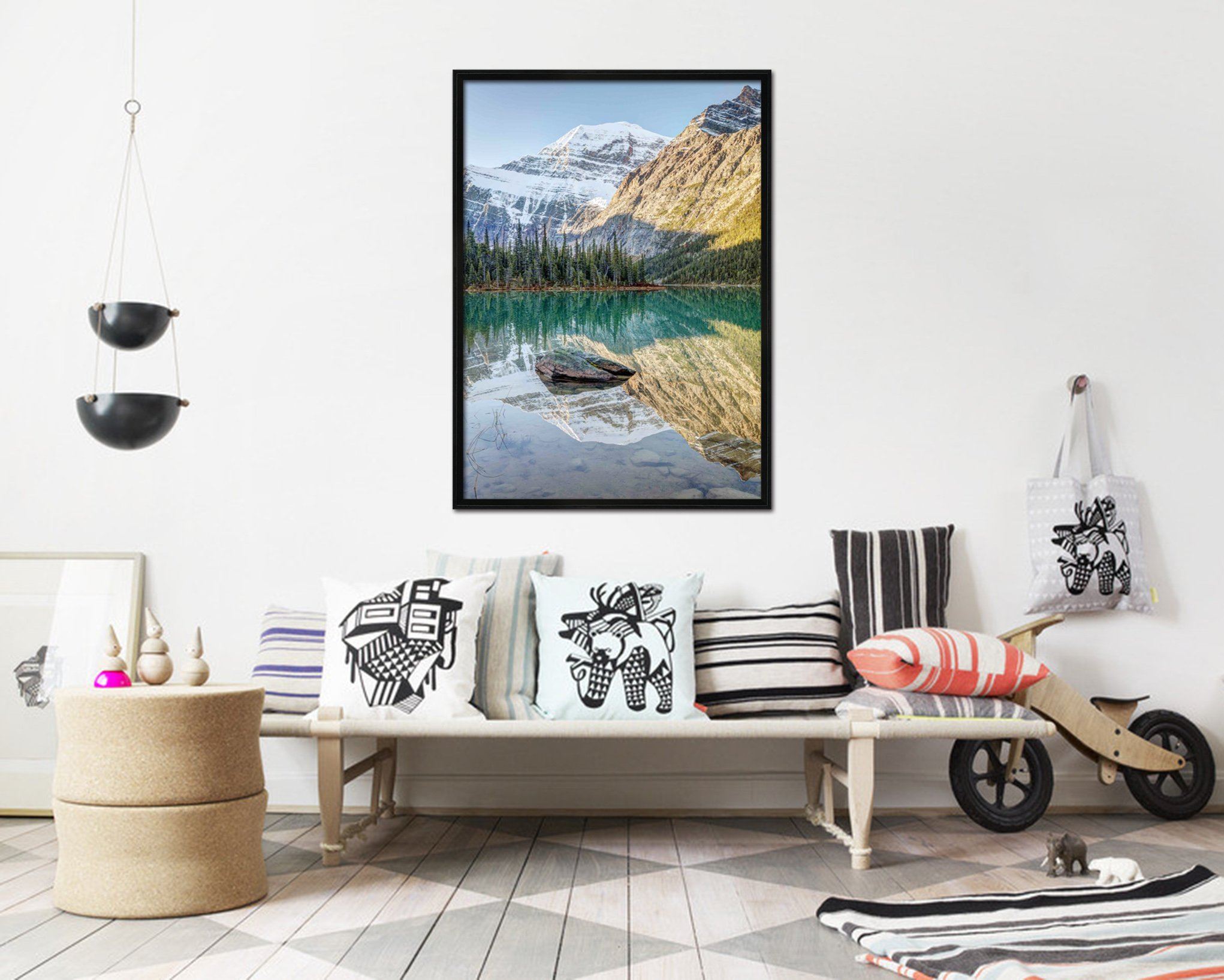 3D Clear Lake 029 Fake Framed Print Painting Wallpaper AJ Creativity Home