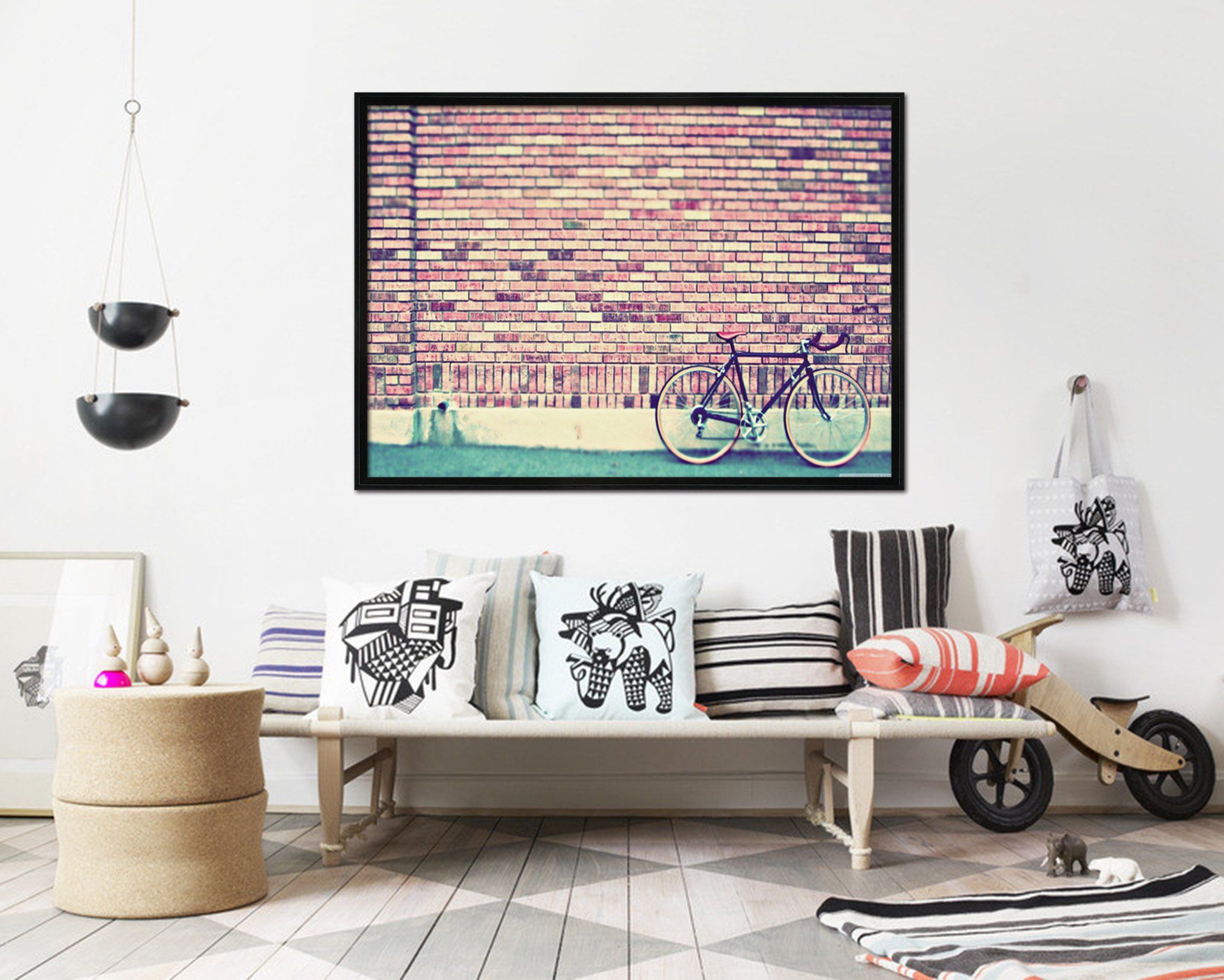 3D Wall Bike 196 Fake Framed Print Painting Wallpaper AJ Creativity Home
