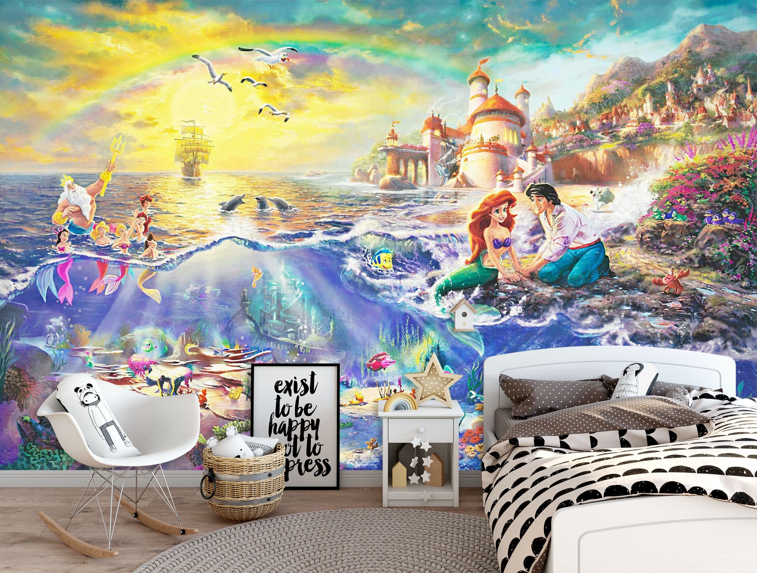 3D Mermaid Castle 1668 Wall Murals Wallpaper AJ Wallpaper 2