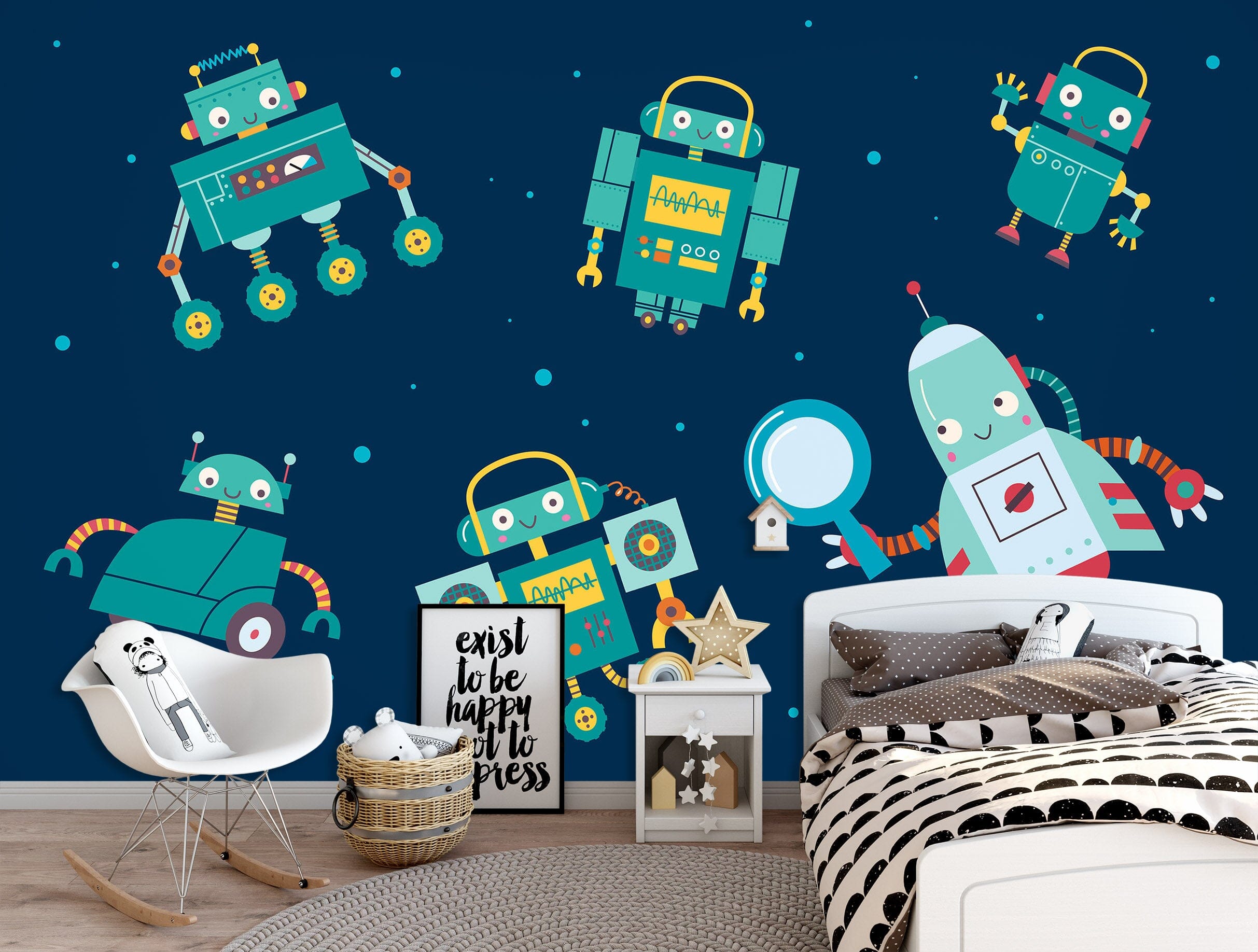 3D Green Robot 1436 Wall Murals Wallpaper AJ Wallpaper 2