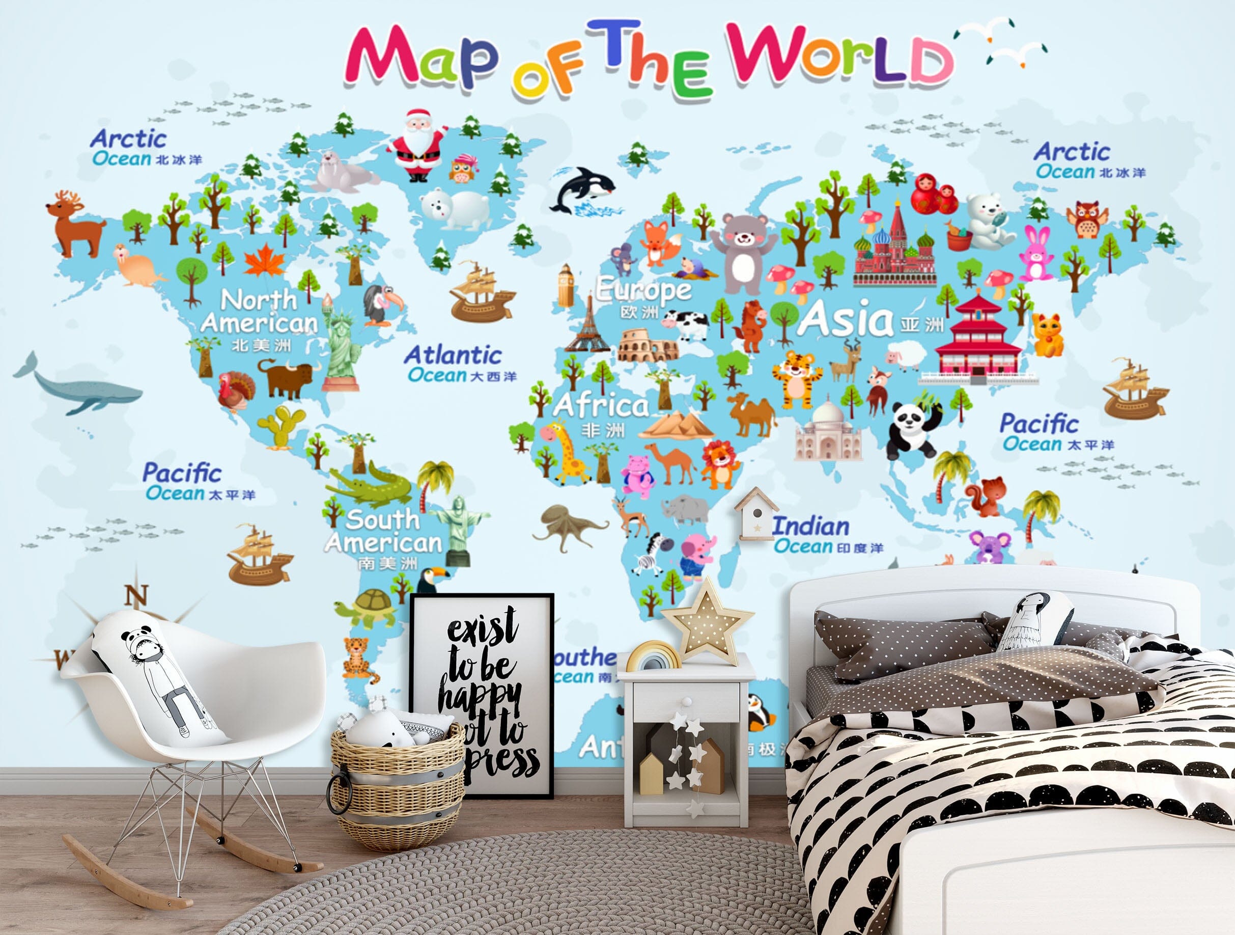 3D Animal Map 1642 Wall Murals Wallpaper AJ Wallpaper 2