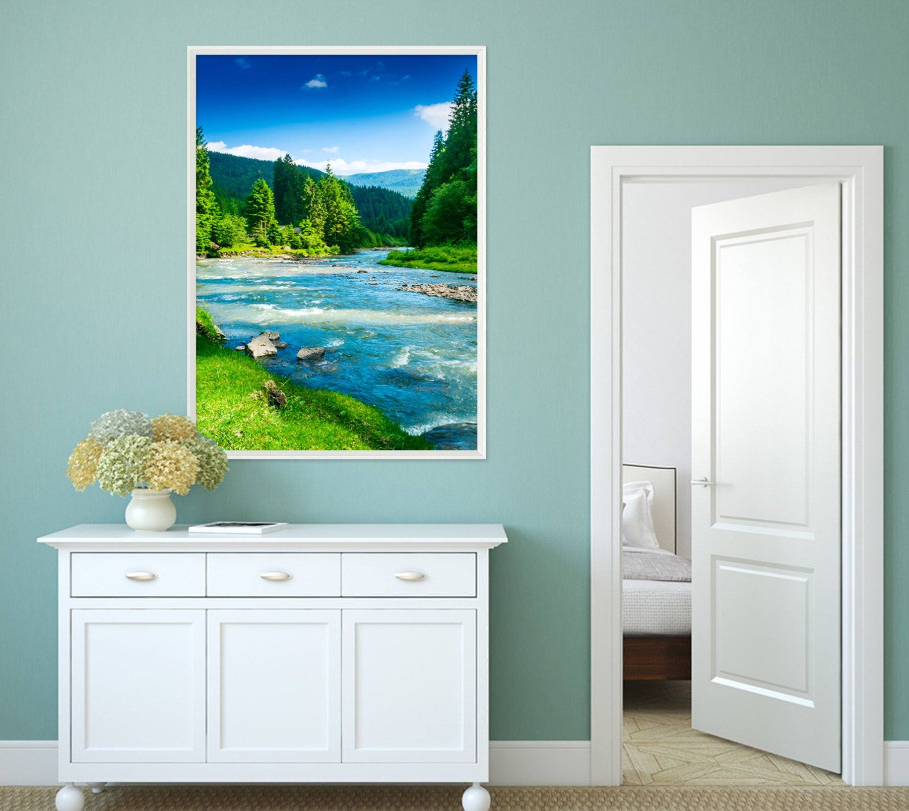 3D Beautiful River 108 Fake Framed Print Painting Wallpaper AJ Creativity Home
