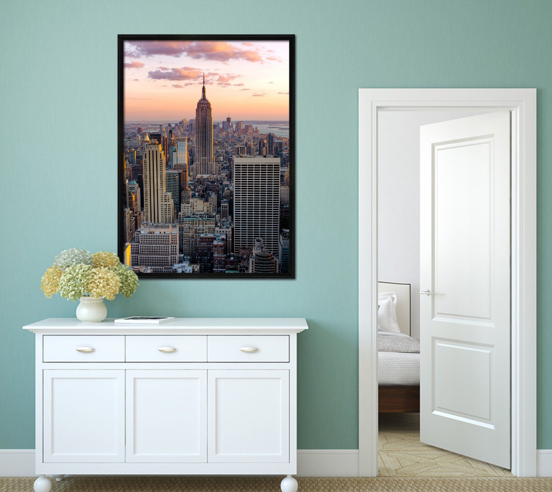 3D Beautiful City 028 Fake Framed Print Painting Wallpaper AJ Creativity Home
