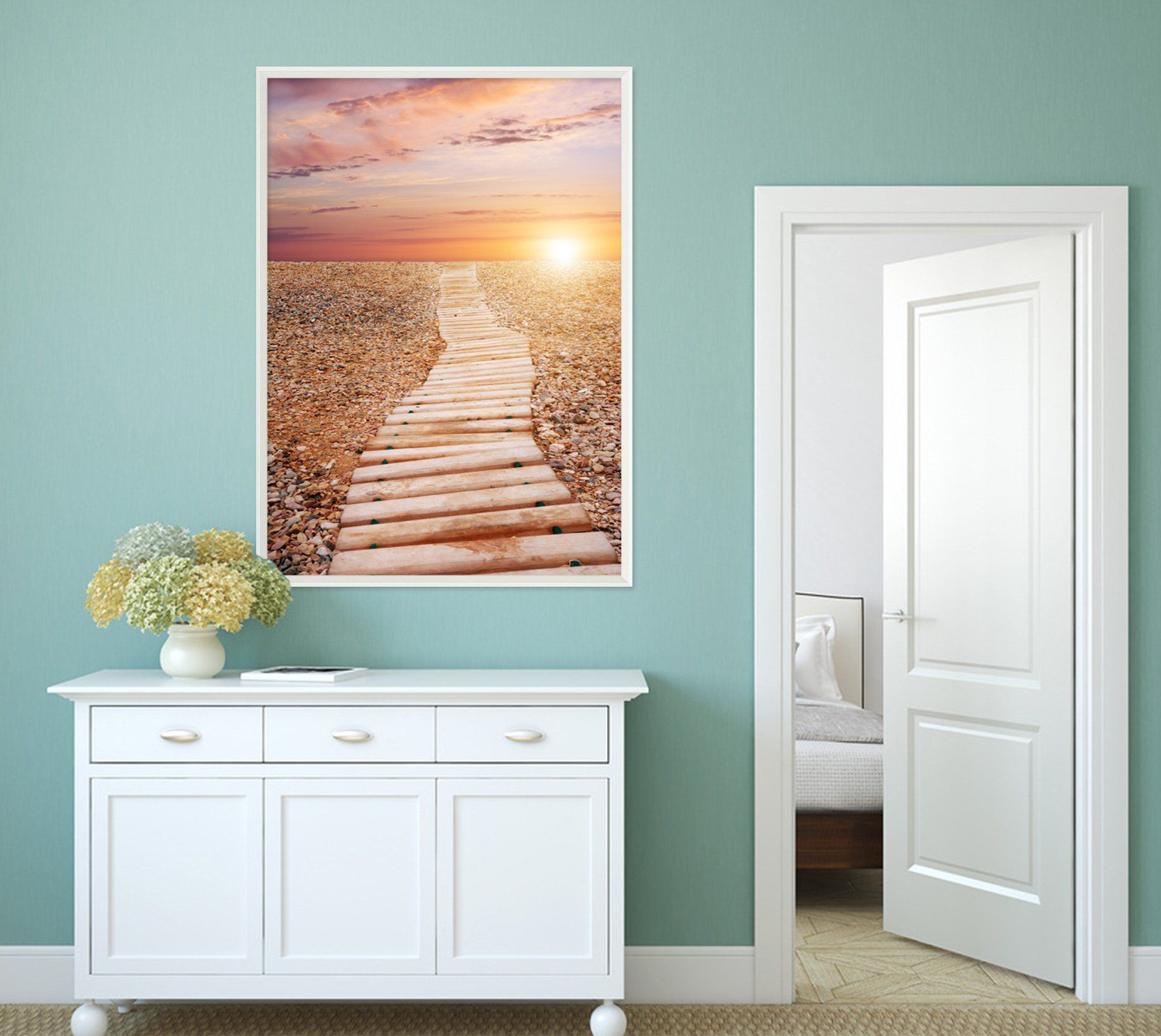 3D Sunshine Sande 044 Fake Framed Print Painting Wallpaper AJ Creativity Home