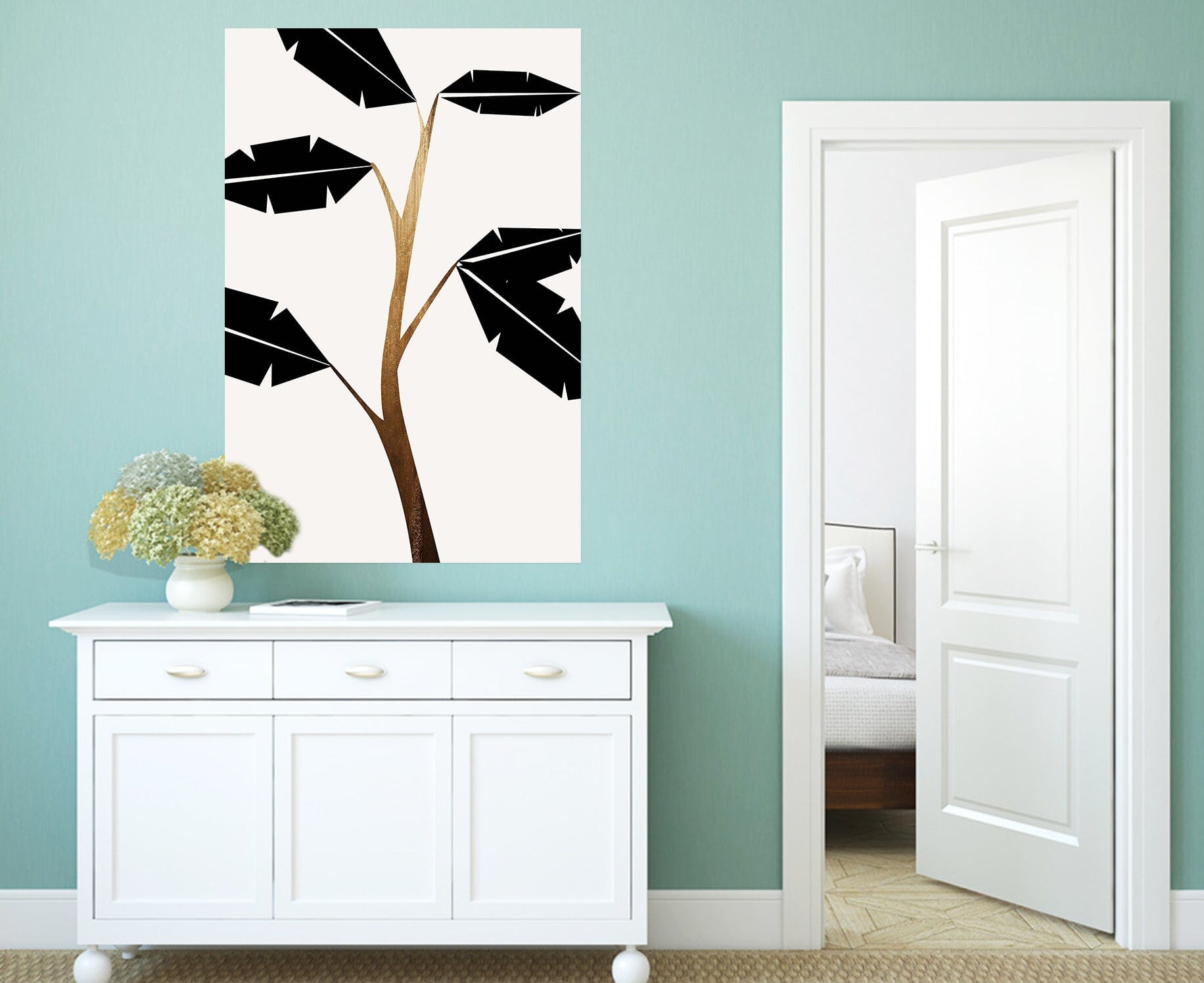3D Black Leaves 111 Boris Draschoff Wall Sticker Wallpaper AJ Wallpaper 2