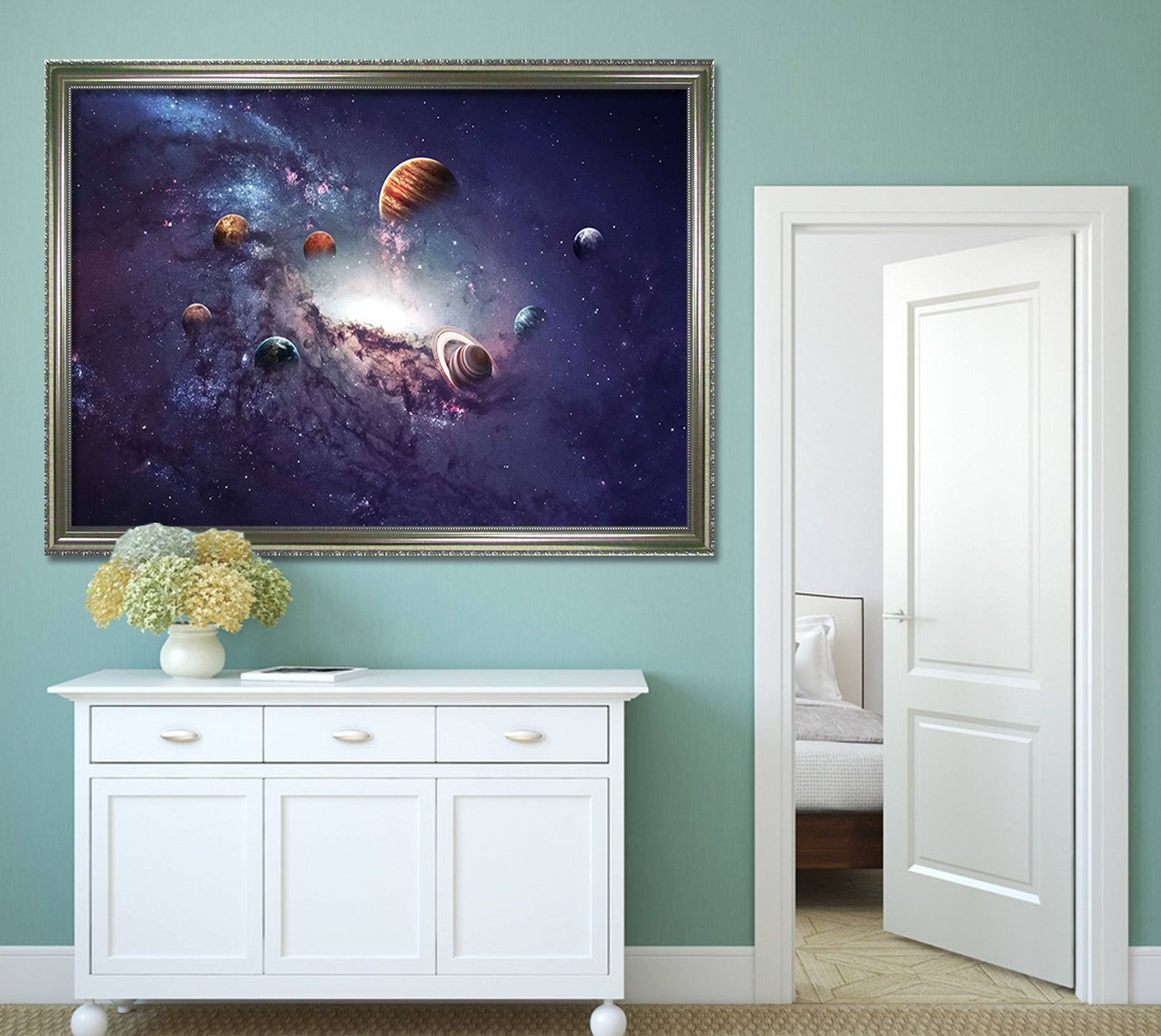 3D Shining Stars 098 Fake Framed Print Painting Wallpaper AJ Creativity Home