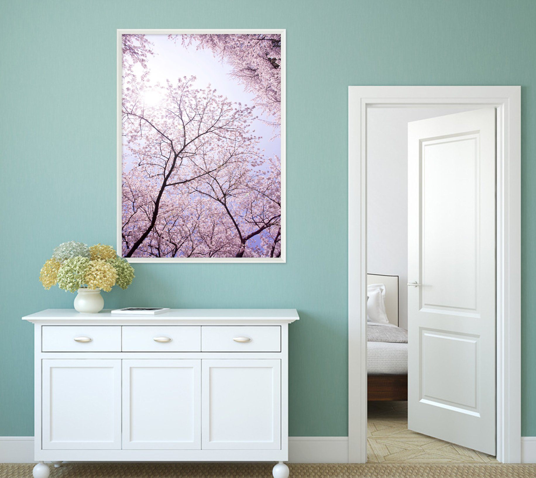 3D Tree Blossom 035 Fake Framed Print Painting Wallpaper AJ Creativity Home