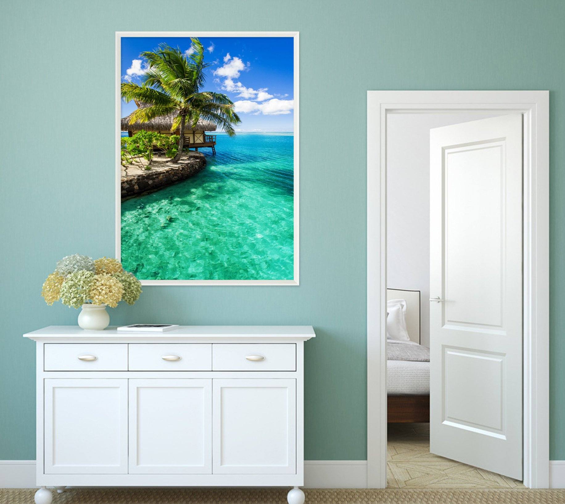 3D Seaside Room 029 Fake Framed Print Painting Wallpaper AJ Creativity Home