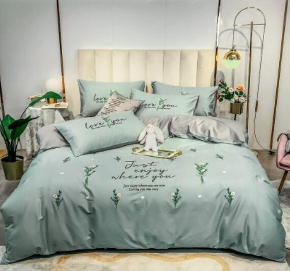 3D Gray Green 40345 Bed Pillowcases Quilt