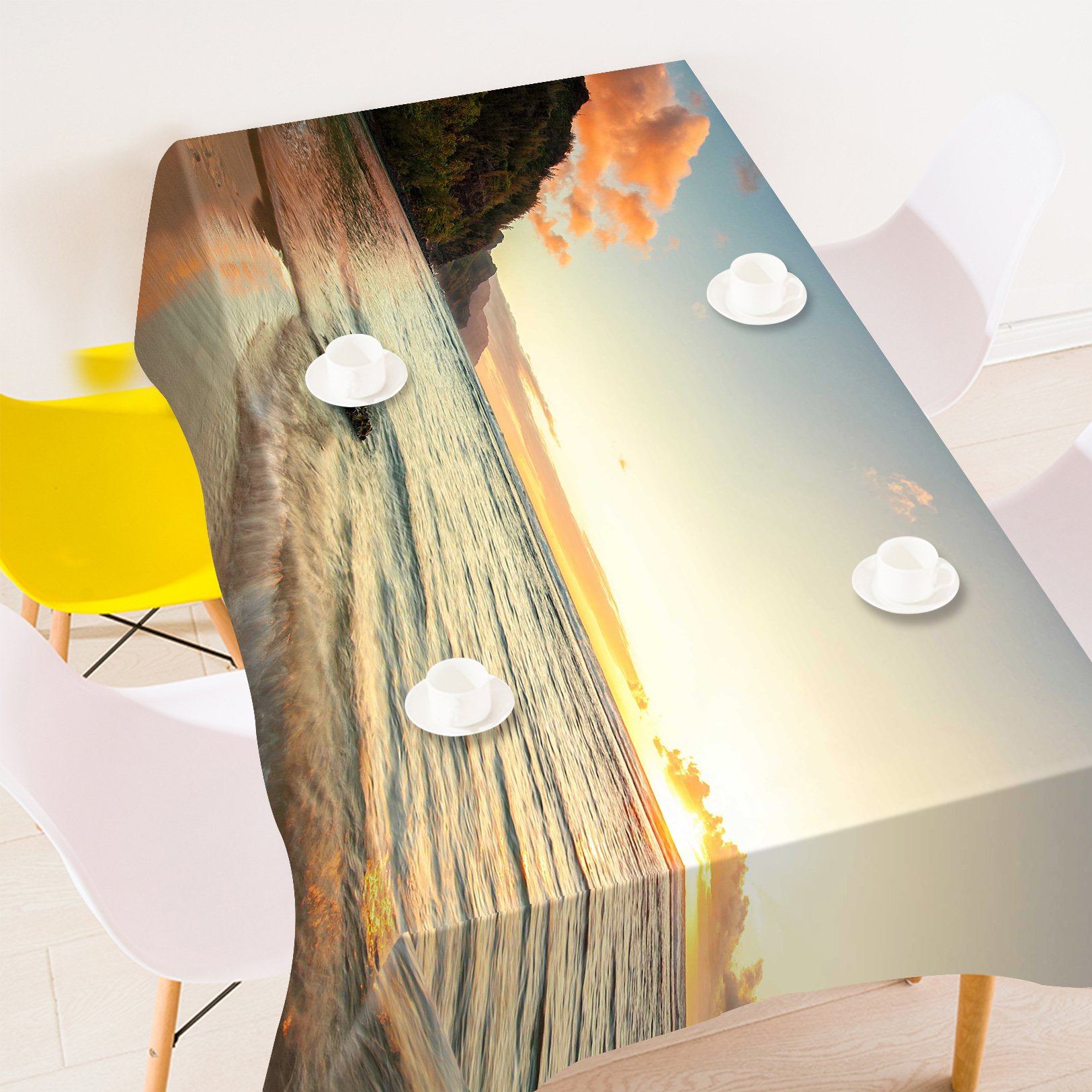 3D Sunset Beach 430 Tablecloths Wallpaper AJ Wallpaper