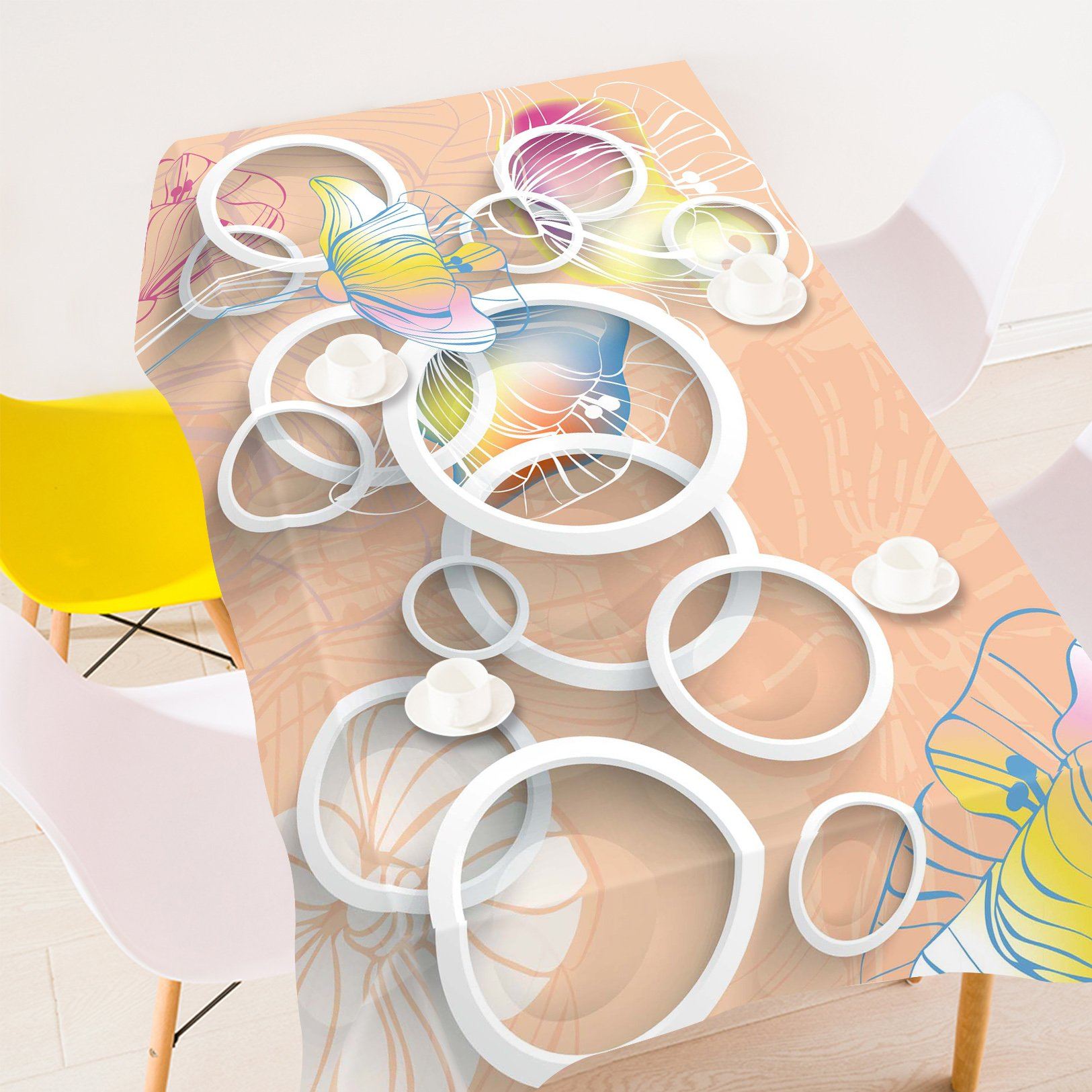3D Rings Flowers Pattern 93 Tablecloths Wallpaper AJ Wallpaper