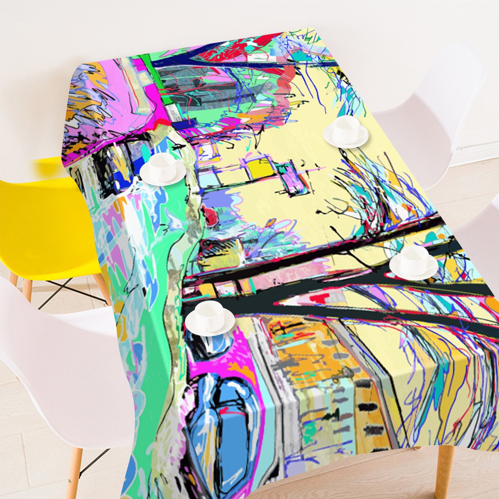 3D Painting City 595 Tablecloths Wallpaper AJ Wallpaper