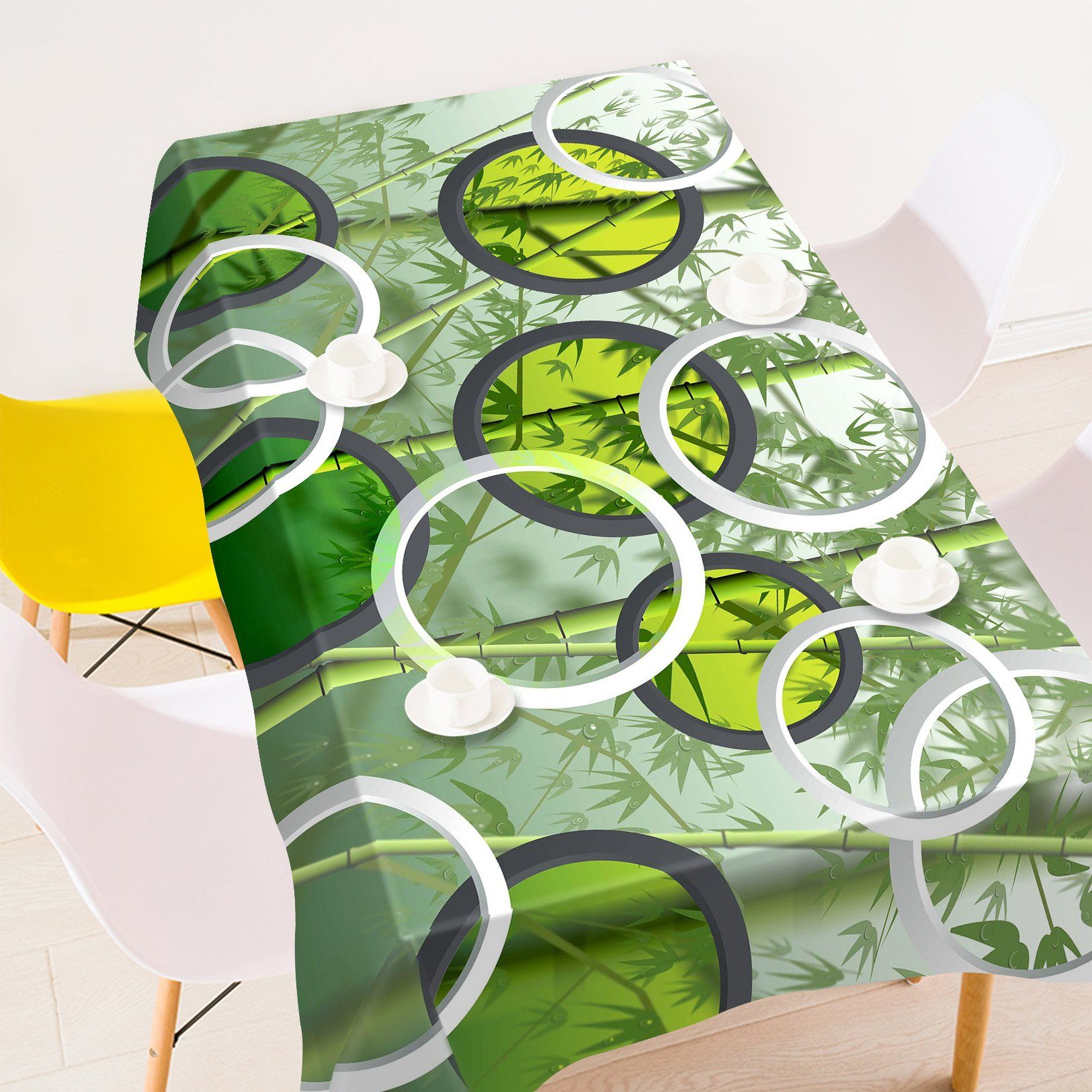 3D Bamboos Rings 294 Tablecloths Wallpaper AJ Wallpaper