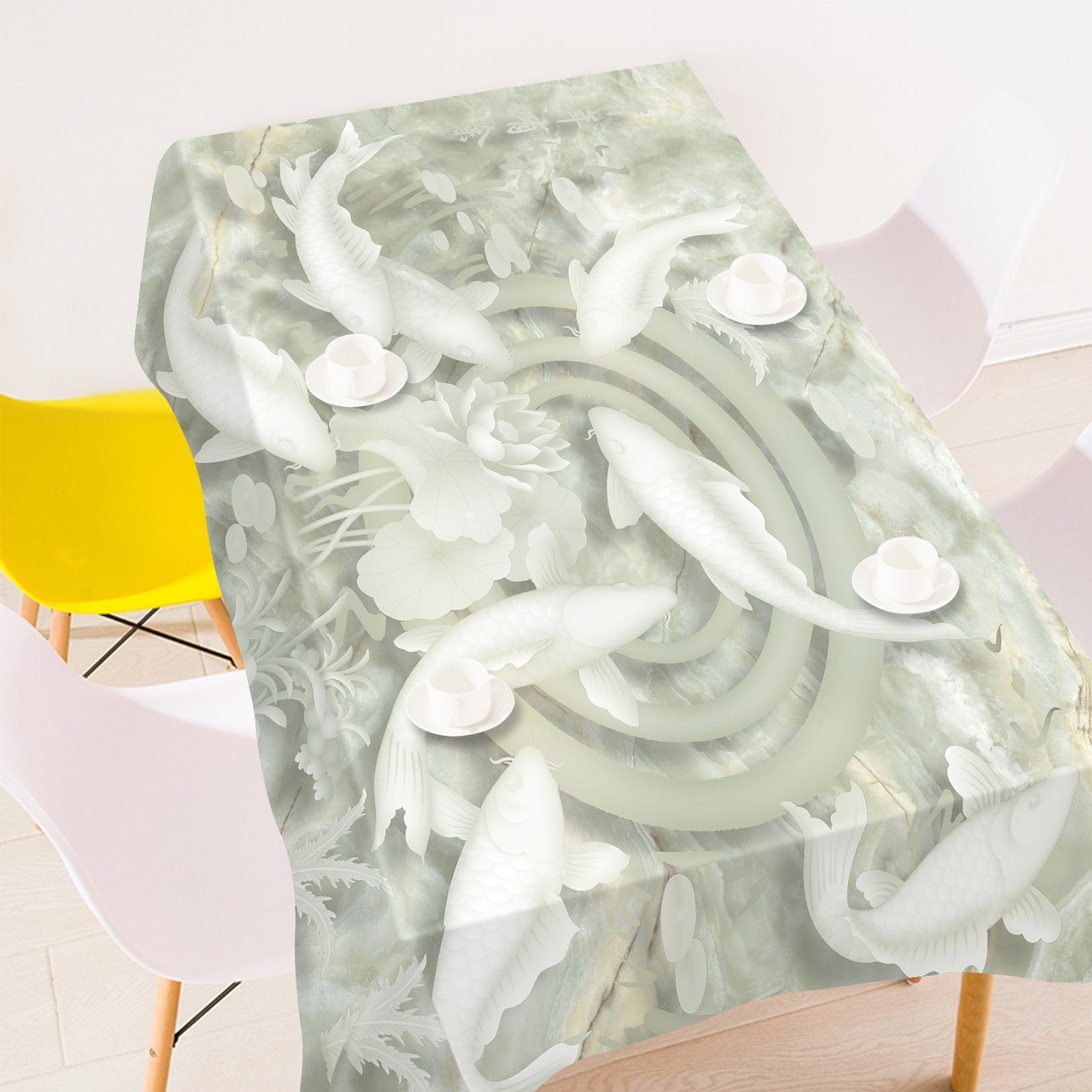 3D Fish Pond 156 Tablecloths Wallpaper AJ Wallpaper