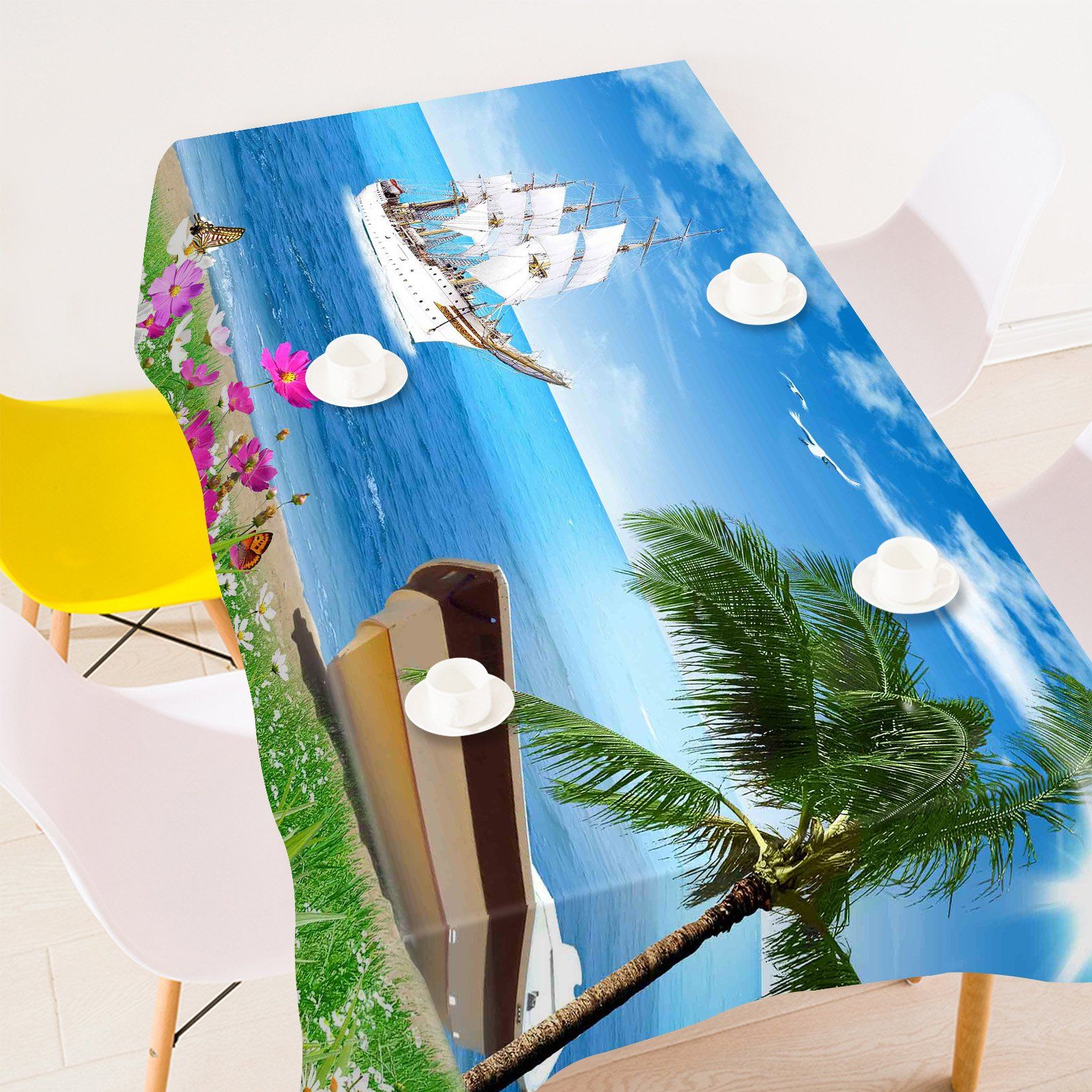 3D Sea Sailing Ship 227 Tablecloths Wallpaper AJ Wallpaper