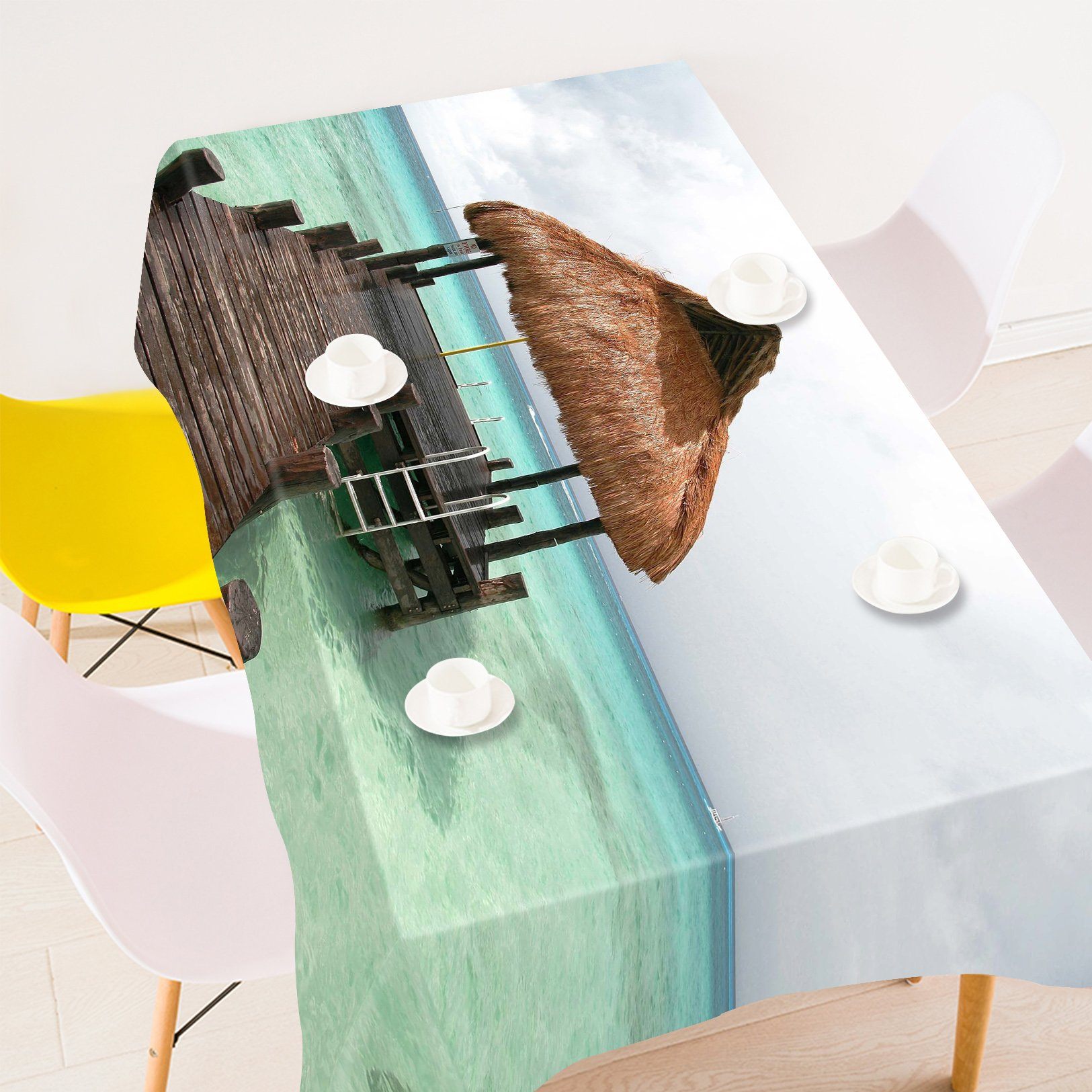 3D Sea Pavilion 231 Tablecloths Wallpaper AJ Wallpaper