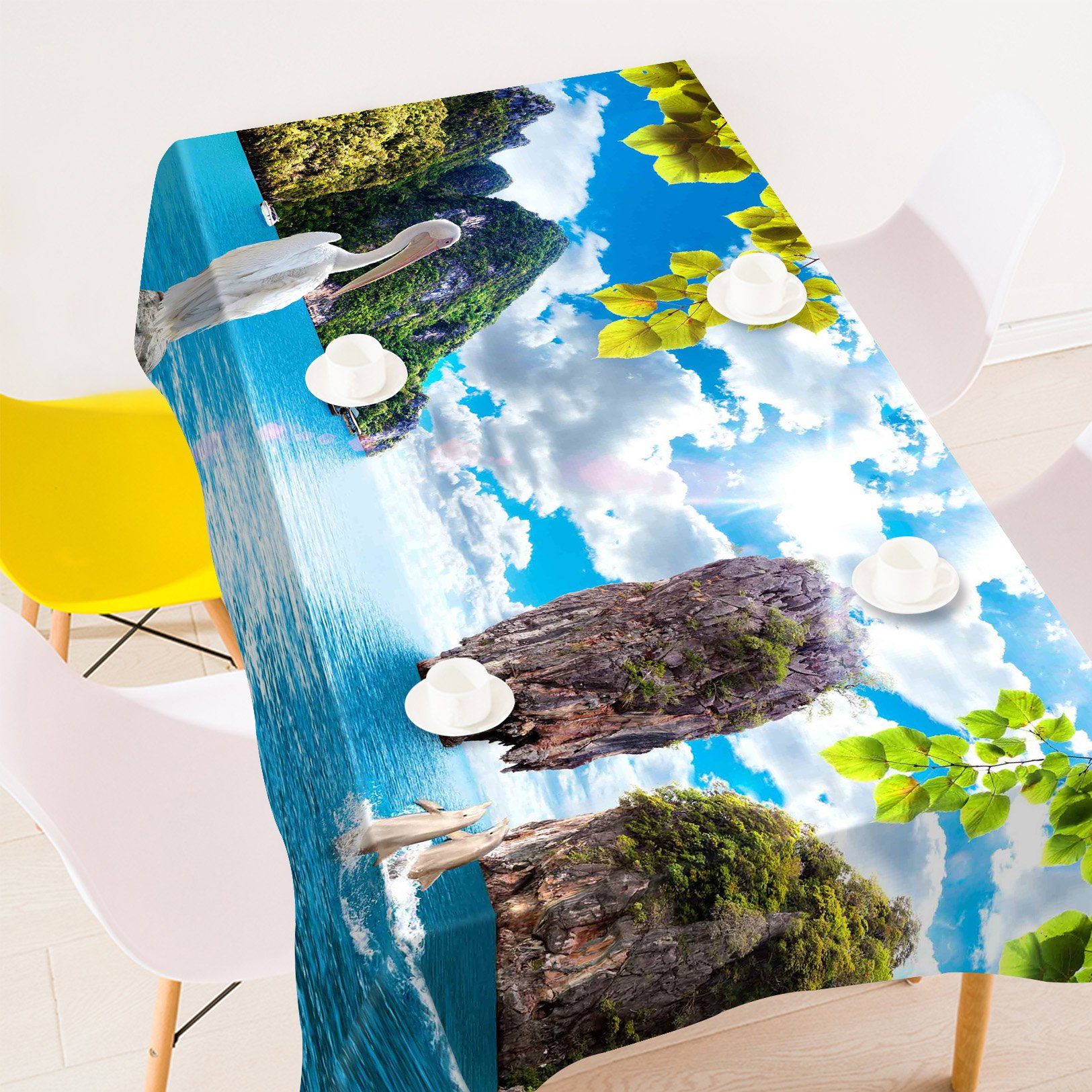 3D Sea Mountains 10 Tablecloths Wallpaper AJ Wallpaper