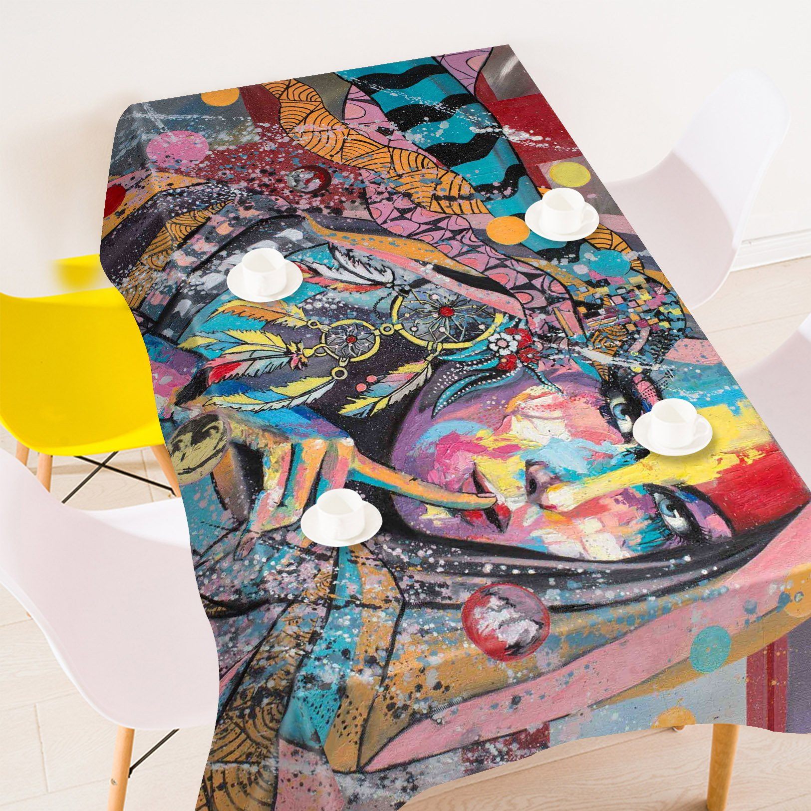 3D Graffiti Color Woman 566 Tablecloths Wallpaper AJ Wallpaper