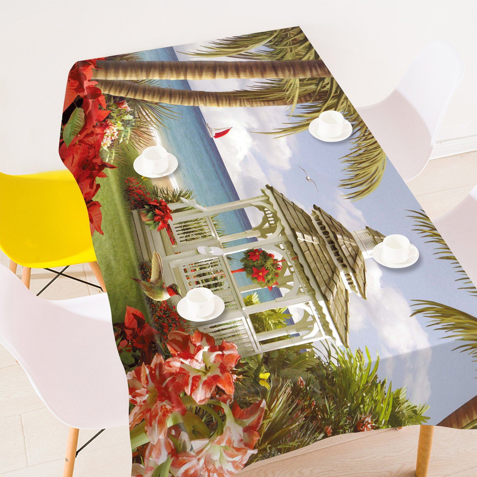 3D Seaside Pavilion 18 Tablecloths Wallpaper AJ Wallpaper