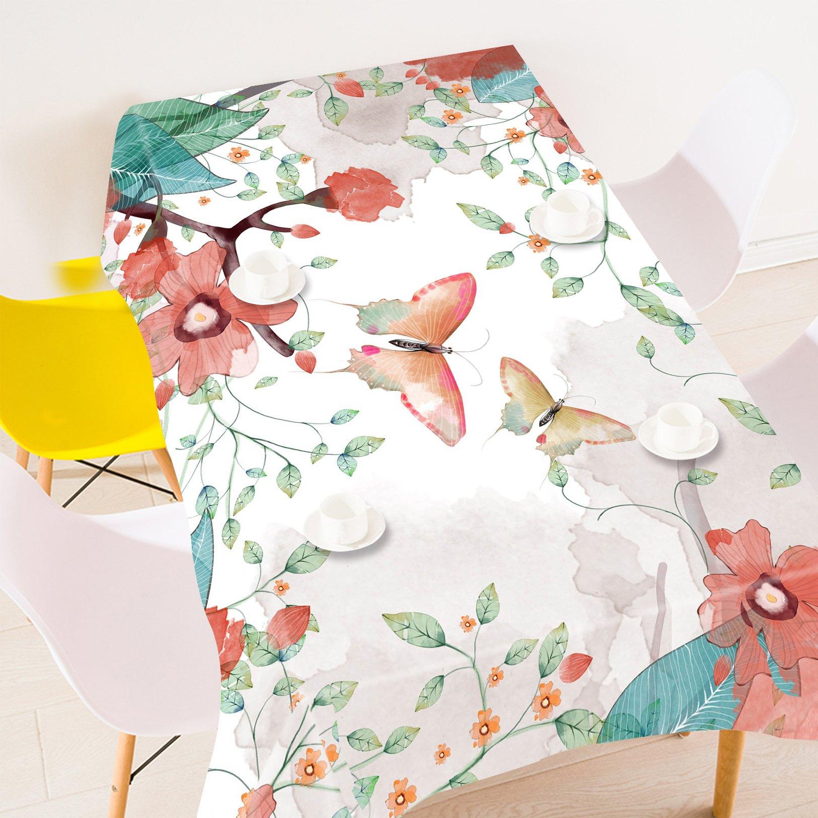 3D Flowers Butterflies 756 Tablecloths Wallpaper AJ Wallpaper