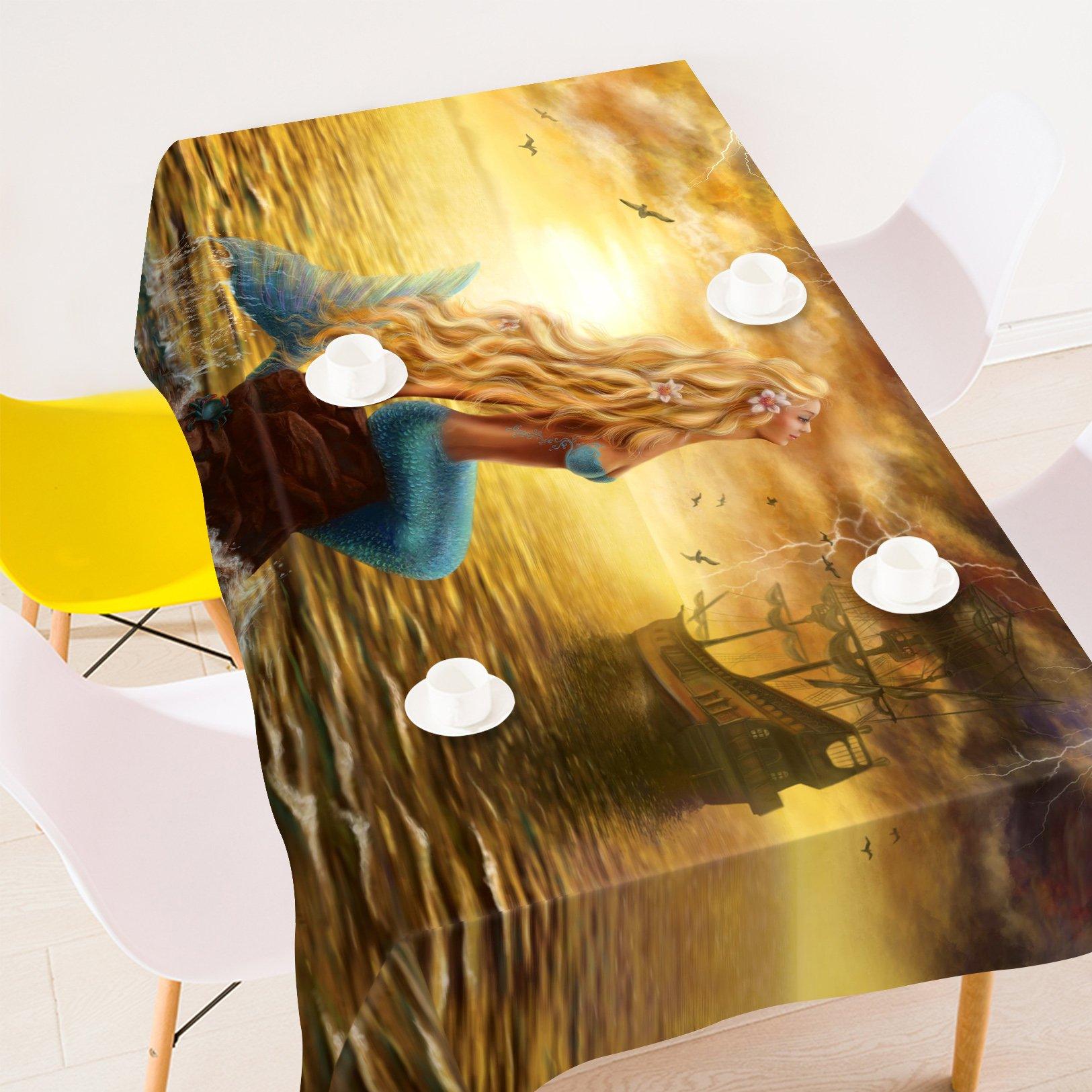 3D Pretty Mermaid 72 Tablecloths Wallpaper AJ Wallpaper