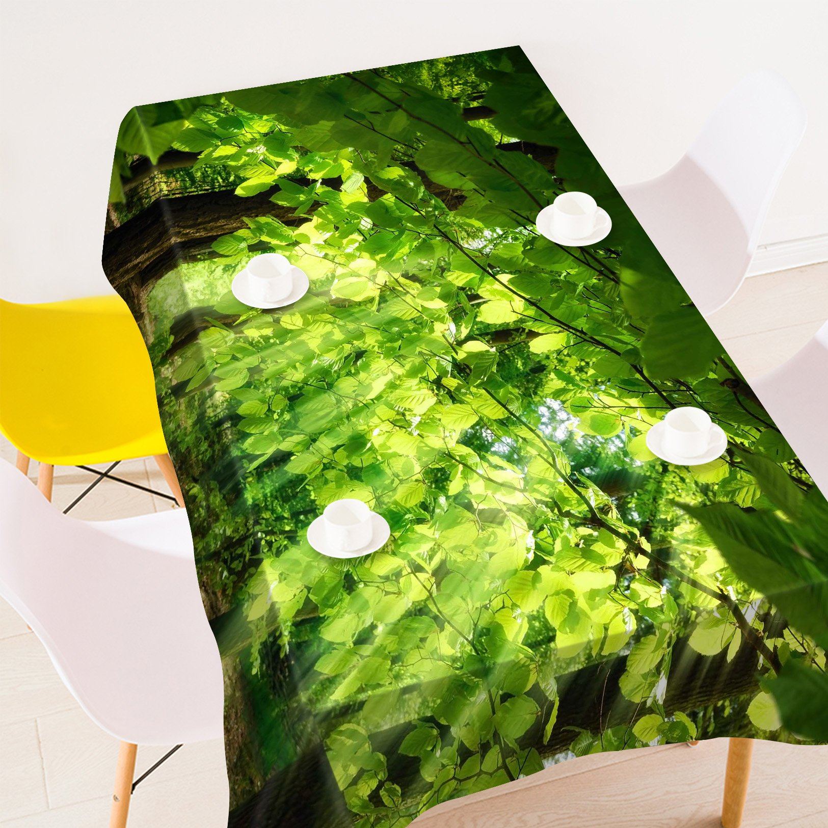 3D Green Forest Sunshine 74 Tablecloths Wallpaper AJ Wallpaper