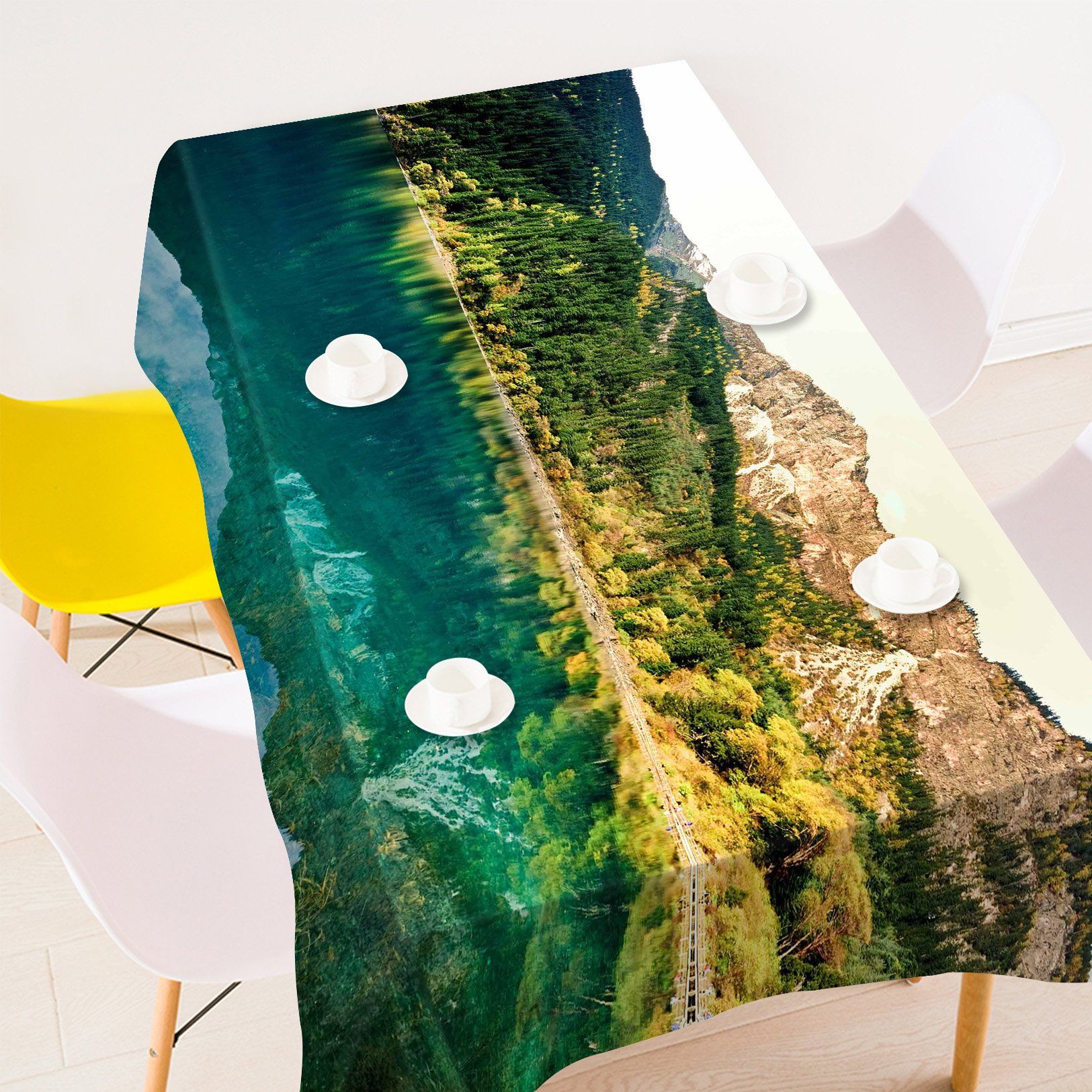 3D Mountains Calm Lake 77 Tablecloths Wallpaper AJ Wallpaper