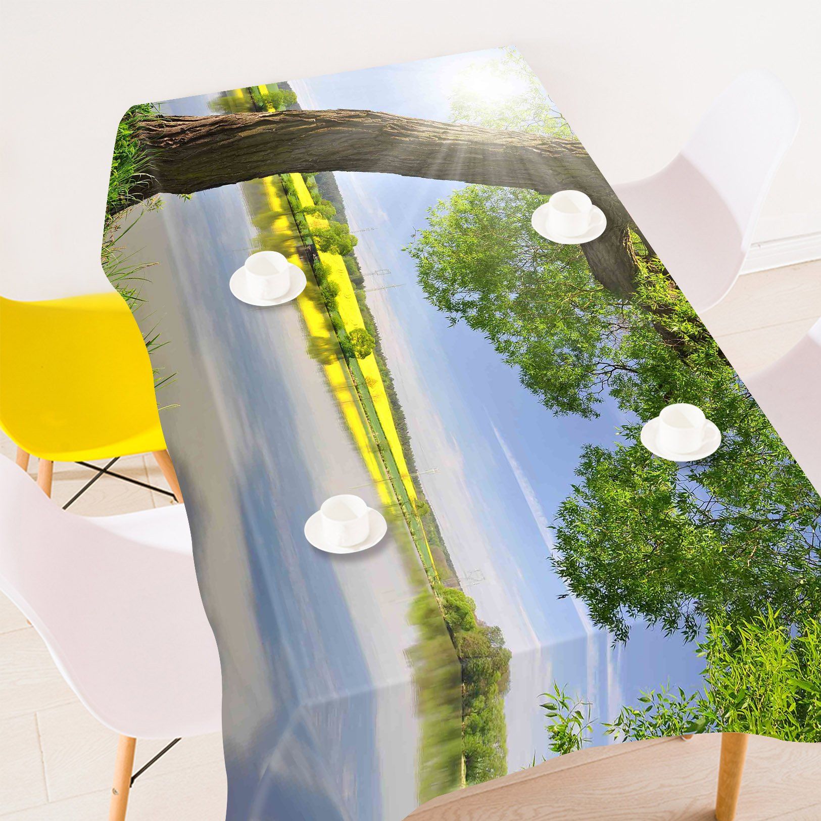 3D Lakeside Tree 298 Tablecloths Wallpaper AJ Wallpaper