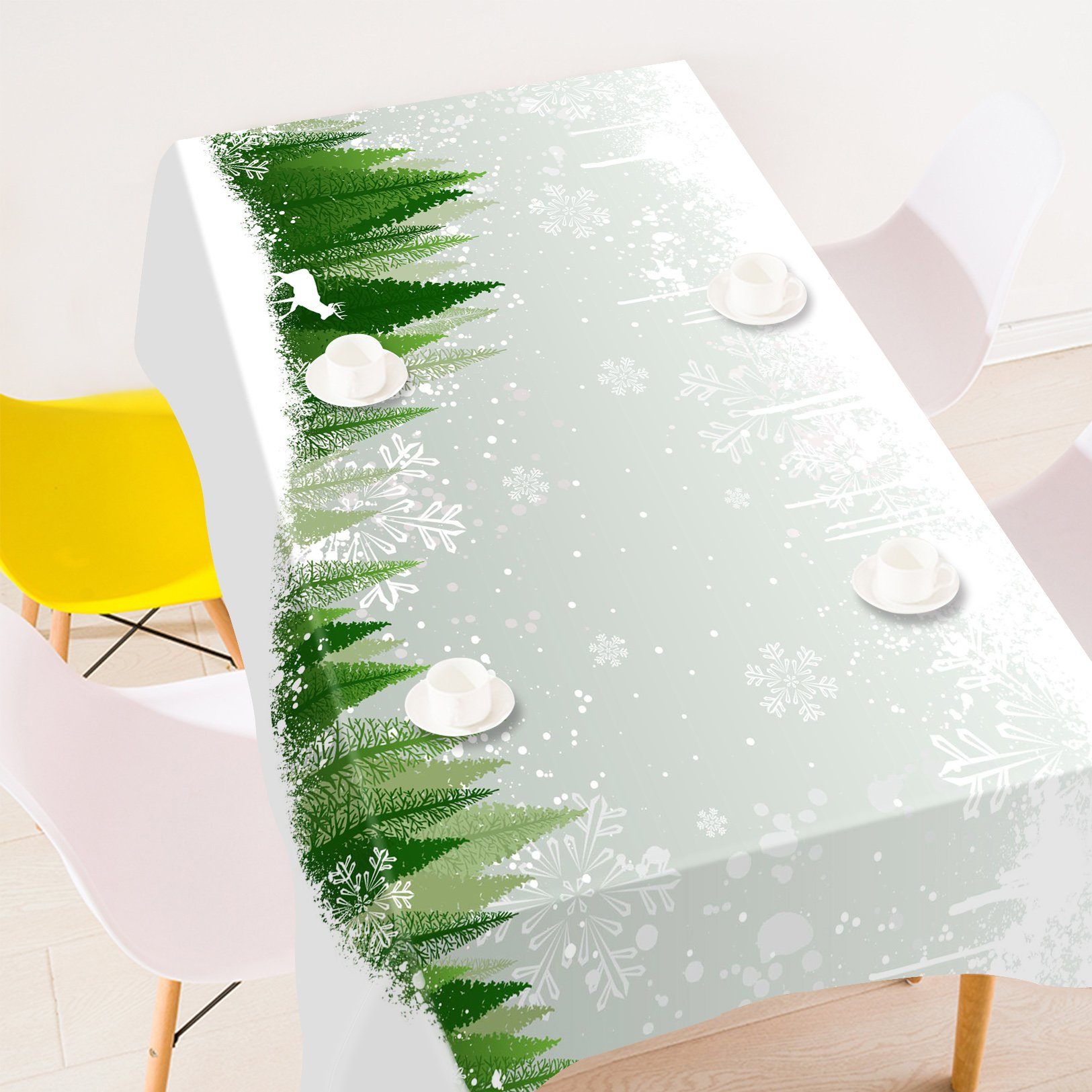 3D Forest Snowflakes Pattern 271 Tablecloths Wallpaper AJ Wallpaper