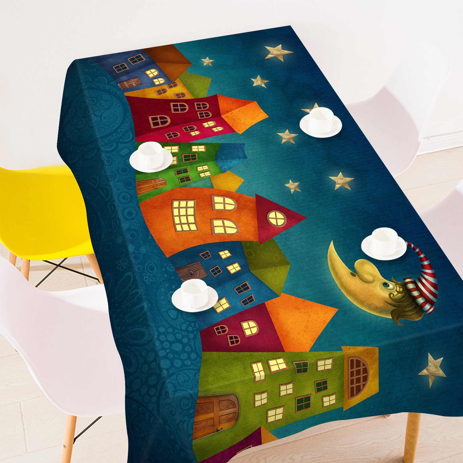 3D Cartoon Horses Stars Sky 8 Tablecloths Wallpaper AJ Wallpaper