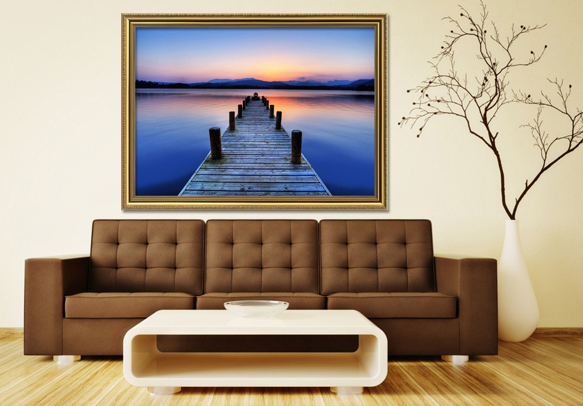 3D Tranquil Lakeside 136 Fake Framed Print Painting Wallpaper AJ Creativity Home