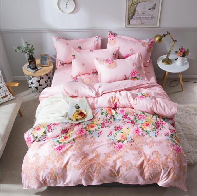 3D Pink Bottom Flower Bush 2024 Bed Pillowcases Quilt