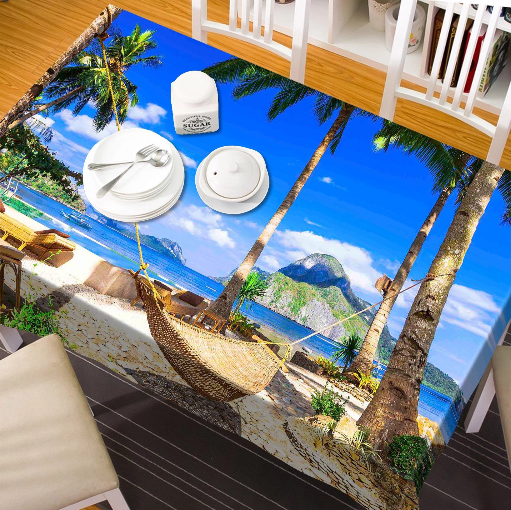 3D Beach Hammock 38 Tablecloths Wallpaper AJ Wallpaper