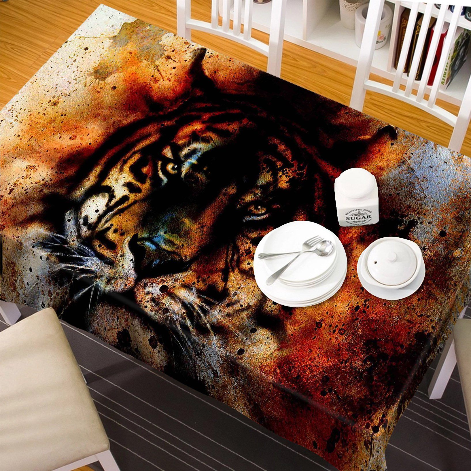 3D Graffiti Tiger 178 Tablecloths Wallpaper AJ Wallpaper