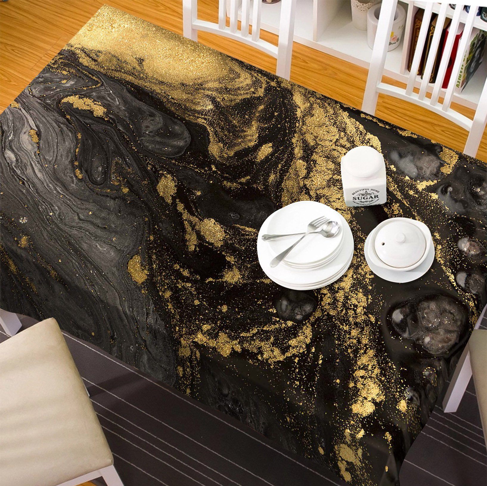 3D Black Bottom Painting 81 Tablecloths Wallpaper AJ Wallpaper