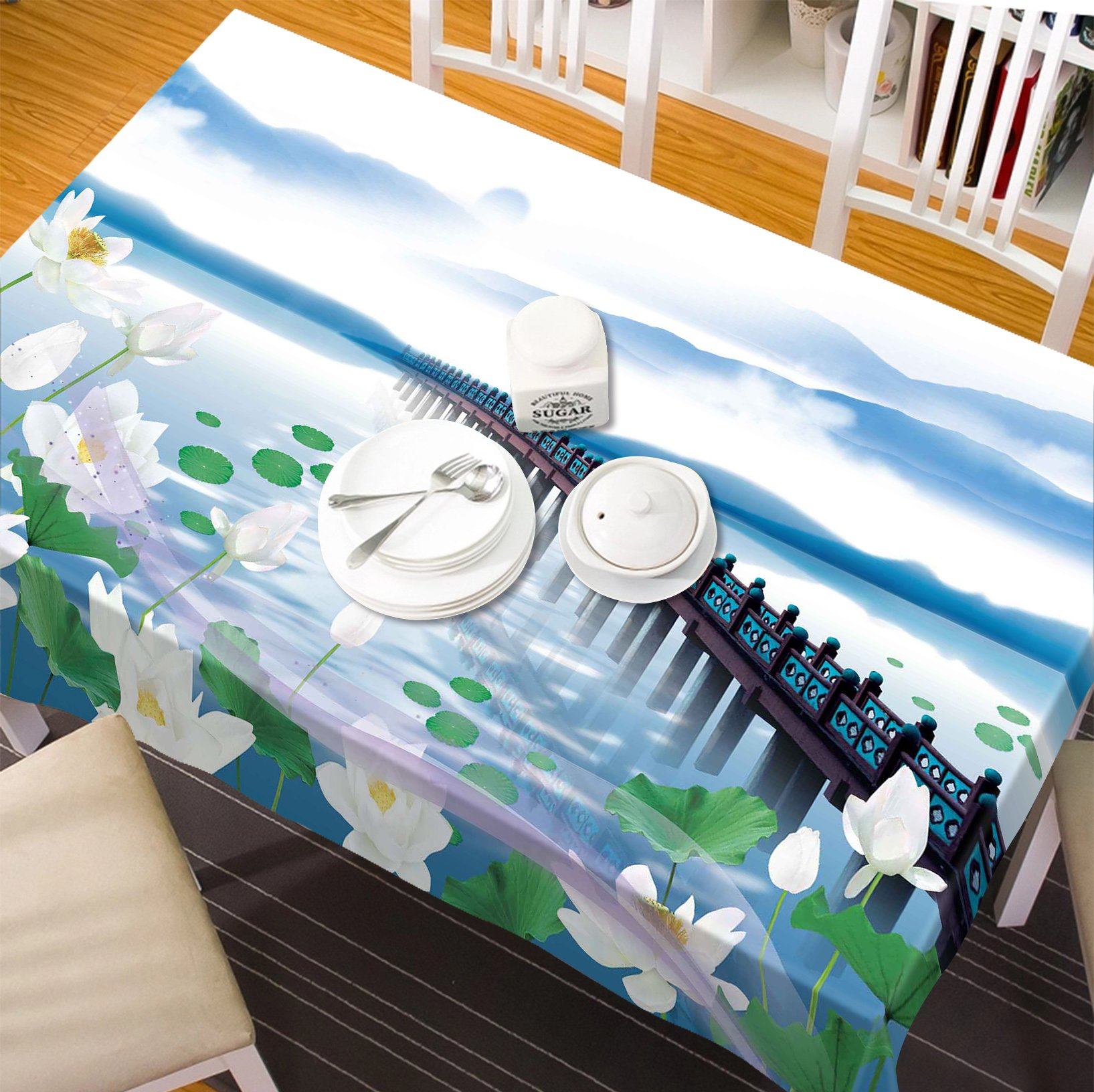 3D Lake Long Bridge 237 Tablecloths Wallpaper AJ Wallpaper