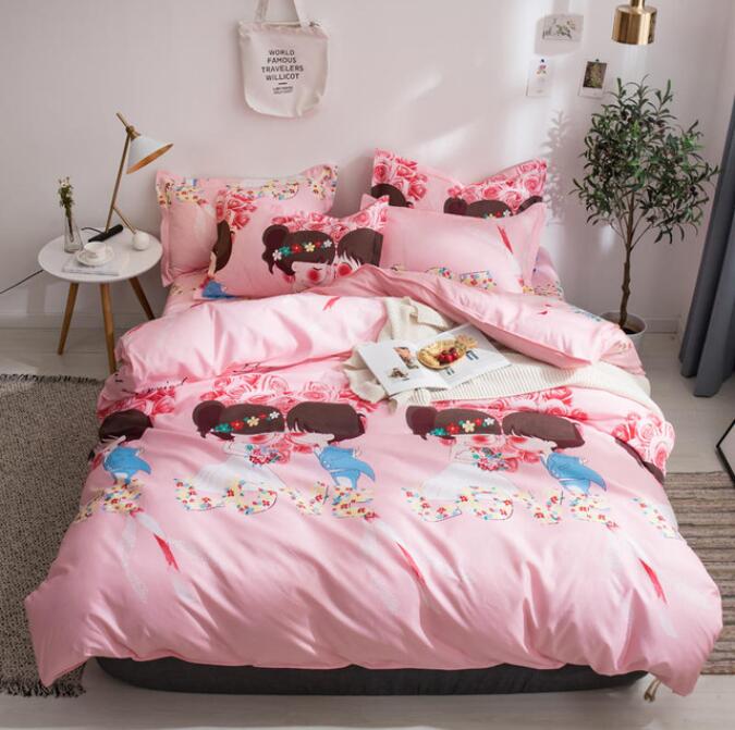 3D Cartoon Couple Kiss 2026 Bed Pillowcases Quilt