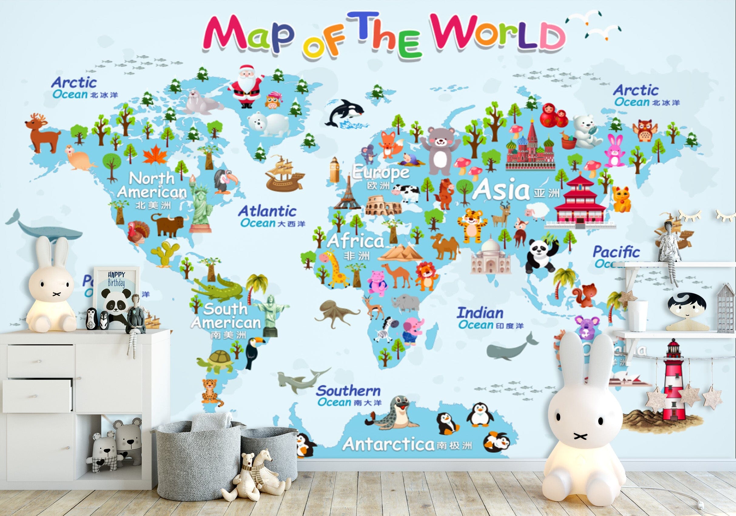 3D Animal Map 1642 Wall Murals Wallpaper AJ Wallpaper 2