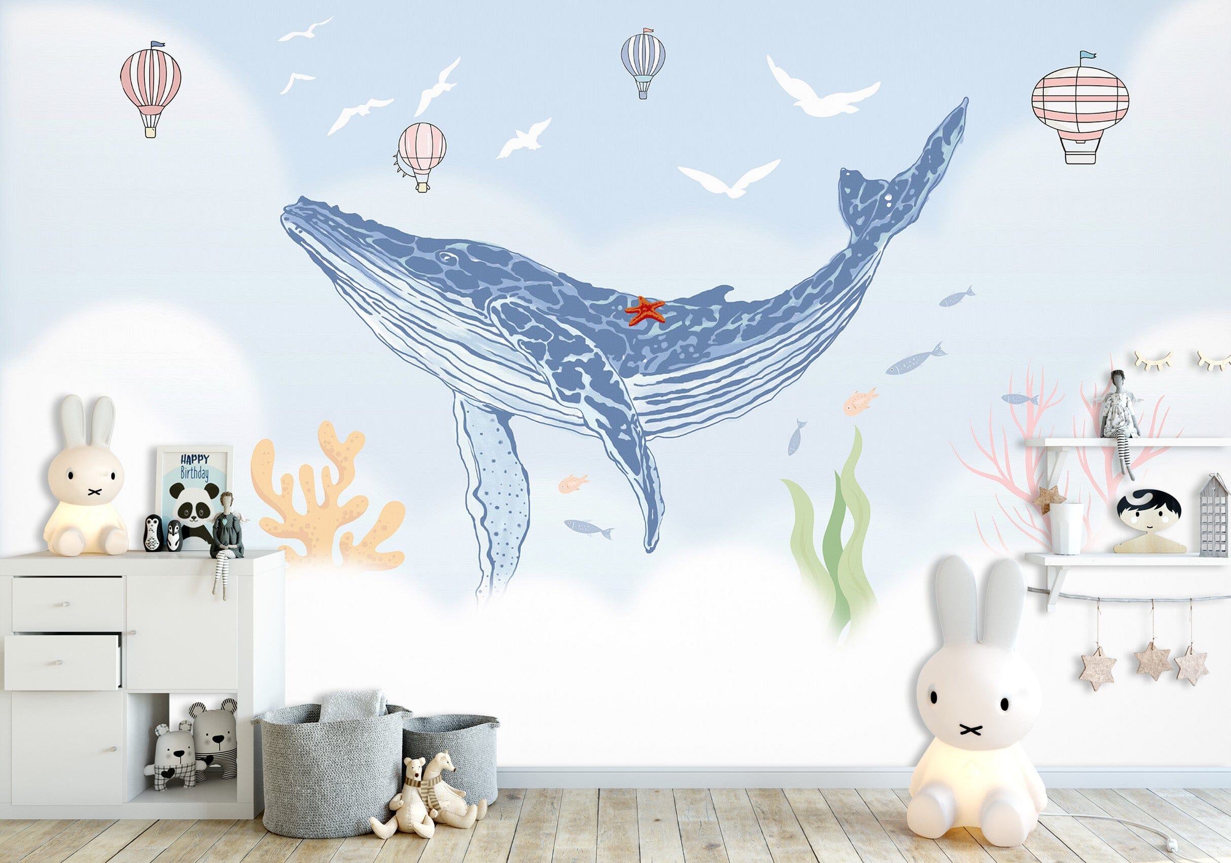 3D Blue Whale 1441 Wall Murals Wallpaper AJ Wallpaper 2