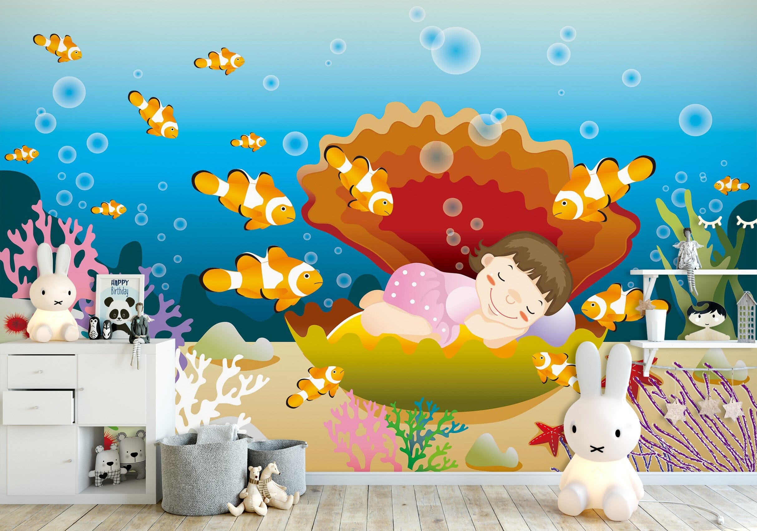 3D Coral Fish 1661 Wall Murals Wallpaper AJ Wallpaper 2