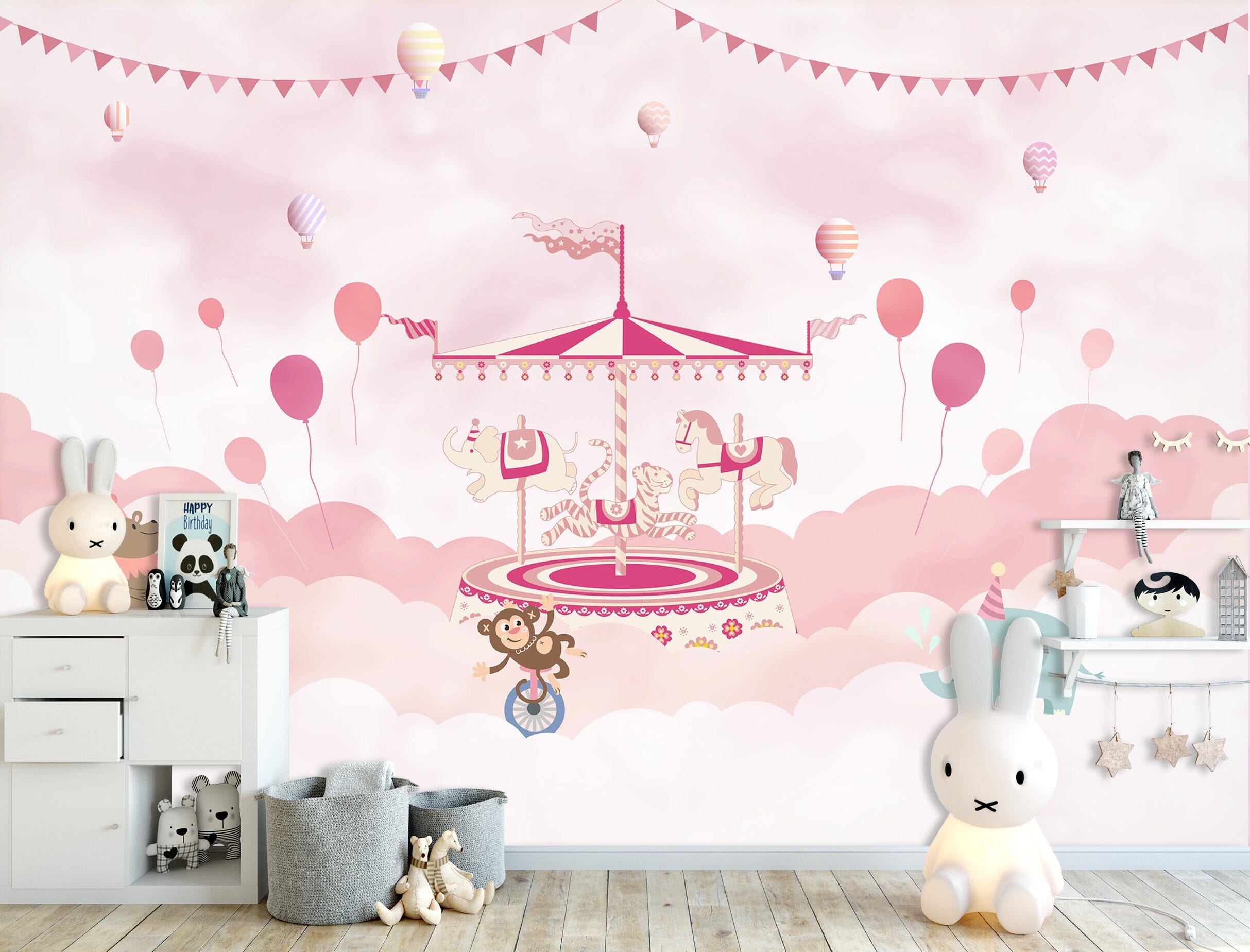3D Pink Carousel 1439 Wall Murals Wallpaper AJ Wallpaper 2