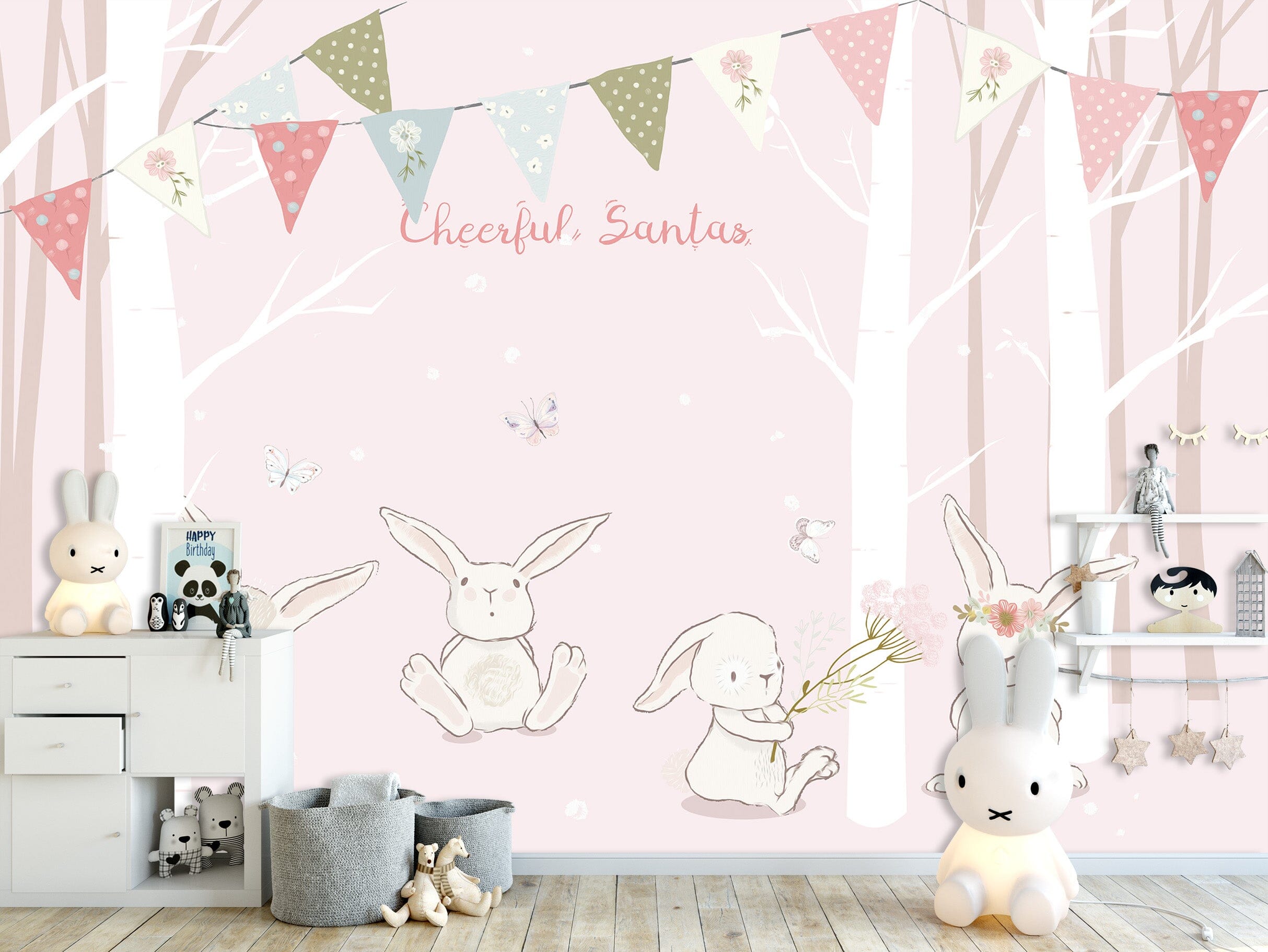 3D Forest Rabbit 1682 Wall Murals Wallpaper AJ Wallpaper 2